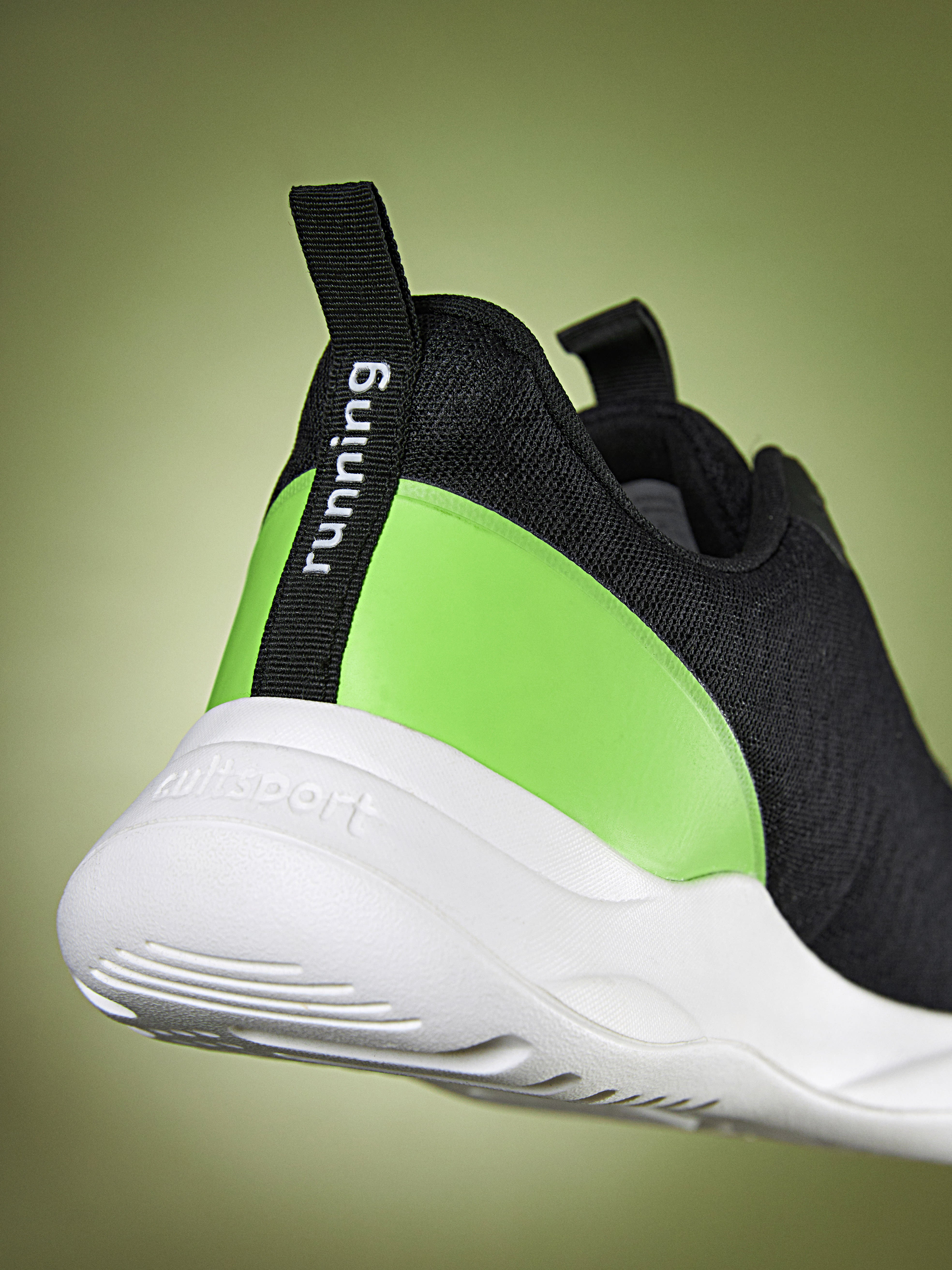 cult Racer Men Running Shoes - Black/Lime Green - Image 6