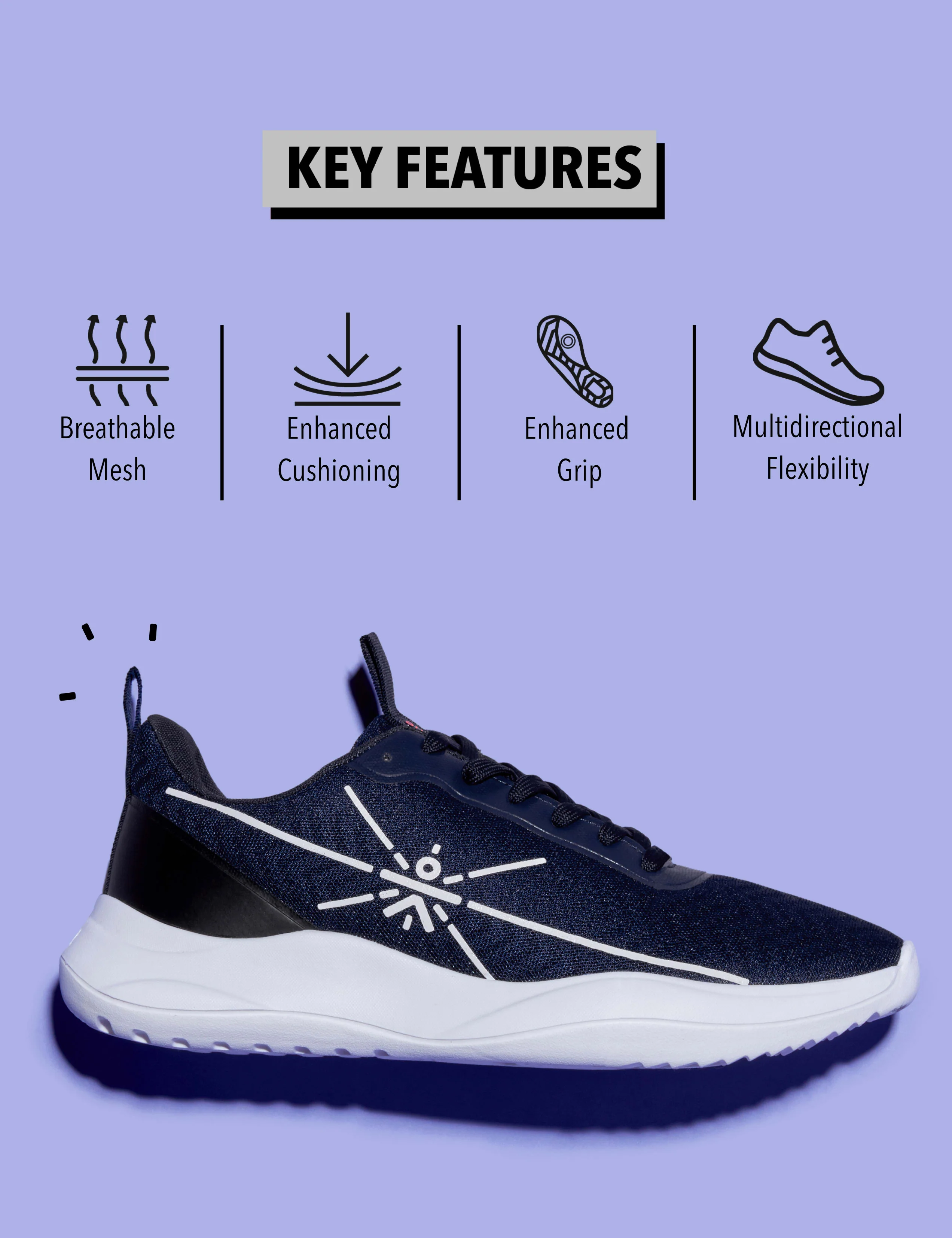 cult Racer Men Running Shoes - Navy Blue/Black - Image 7