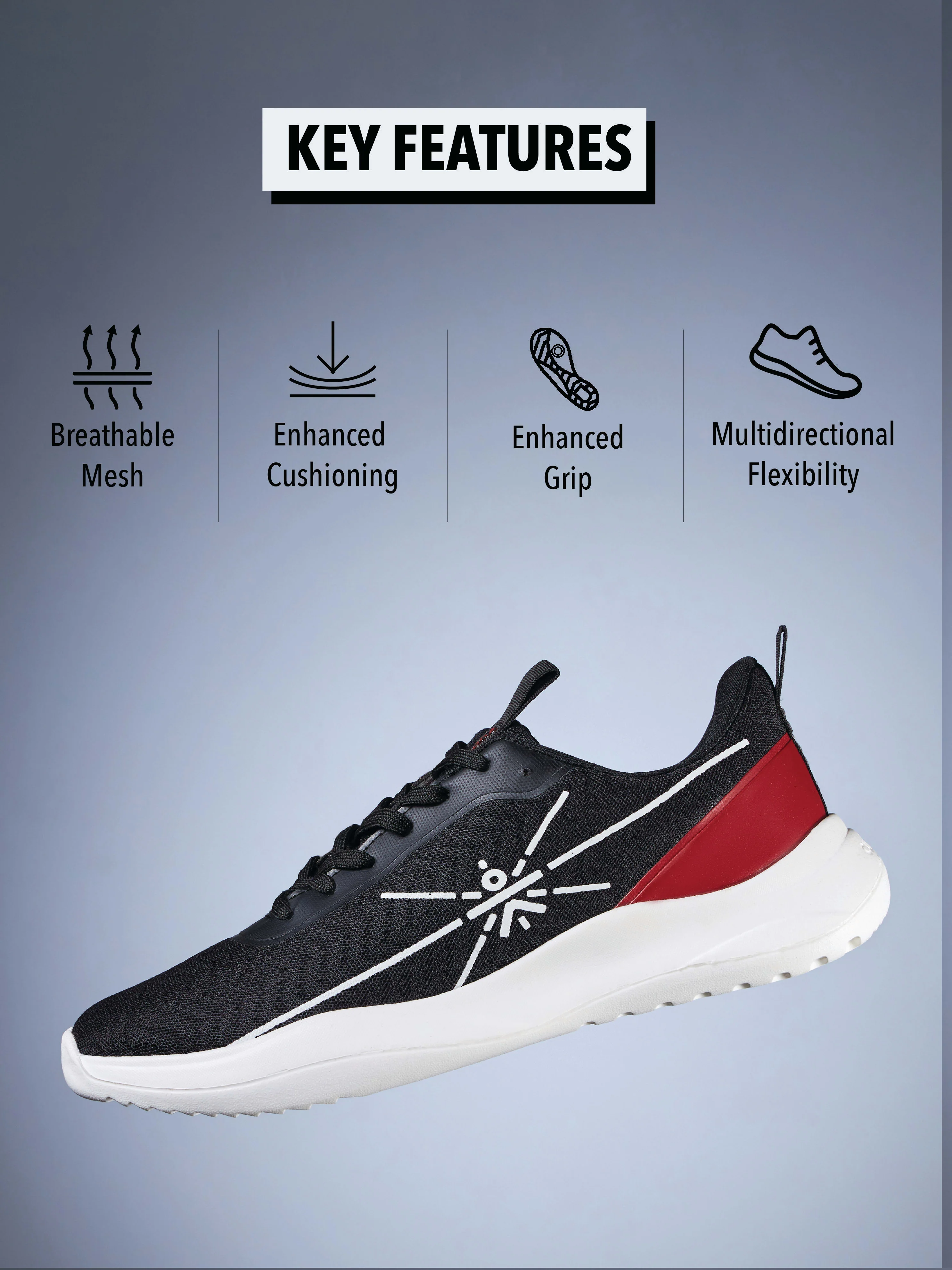 cult Racer Men Running Shoes - Black/Red - Image 4