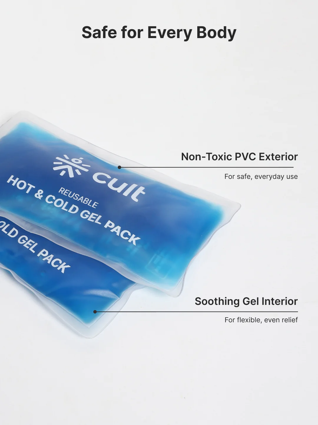 Reusable Hot & Cold Gel Pack of 2 Flexible Pain Relief for Cramps, Swelling, Injuries, Neck, Back & Joint Recovery - Image 4