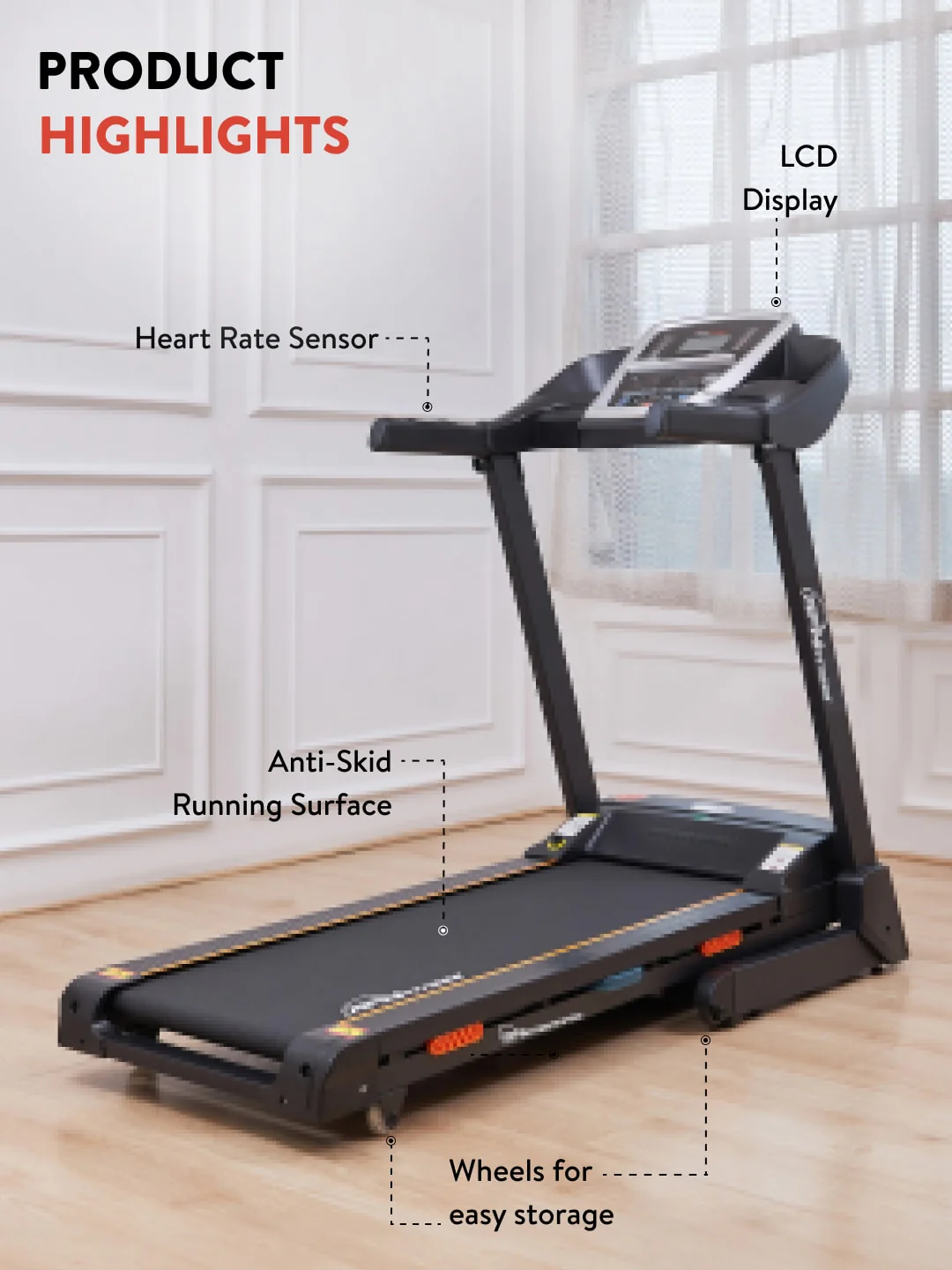 RPM4000 4.5 HP Peak Treadmill | 15-level Auto-Incline | Max Weight-110kg | Max Speed-16kmph (with 6 Months extended warranty) - Image 3