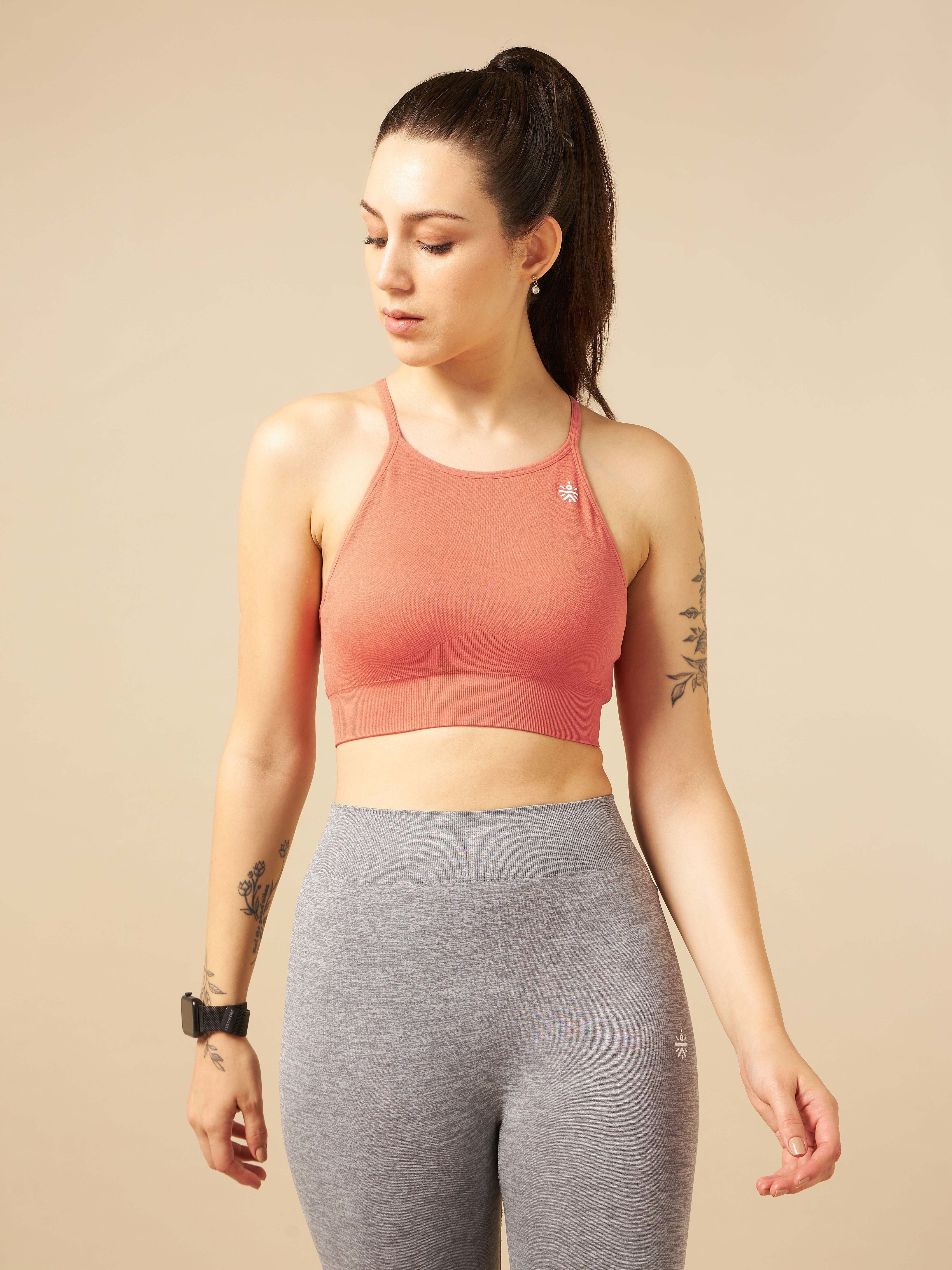 Rust Seamless Medium-Support High-Coverage Sports Bra - Image 4