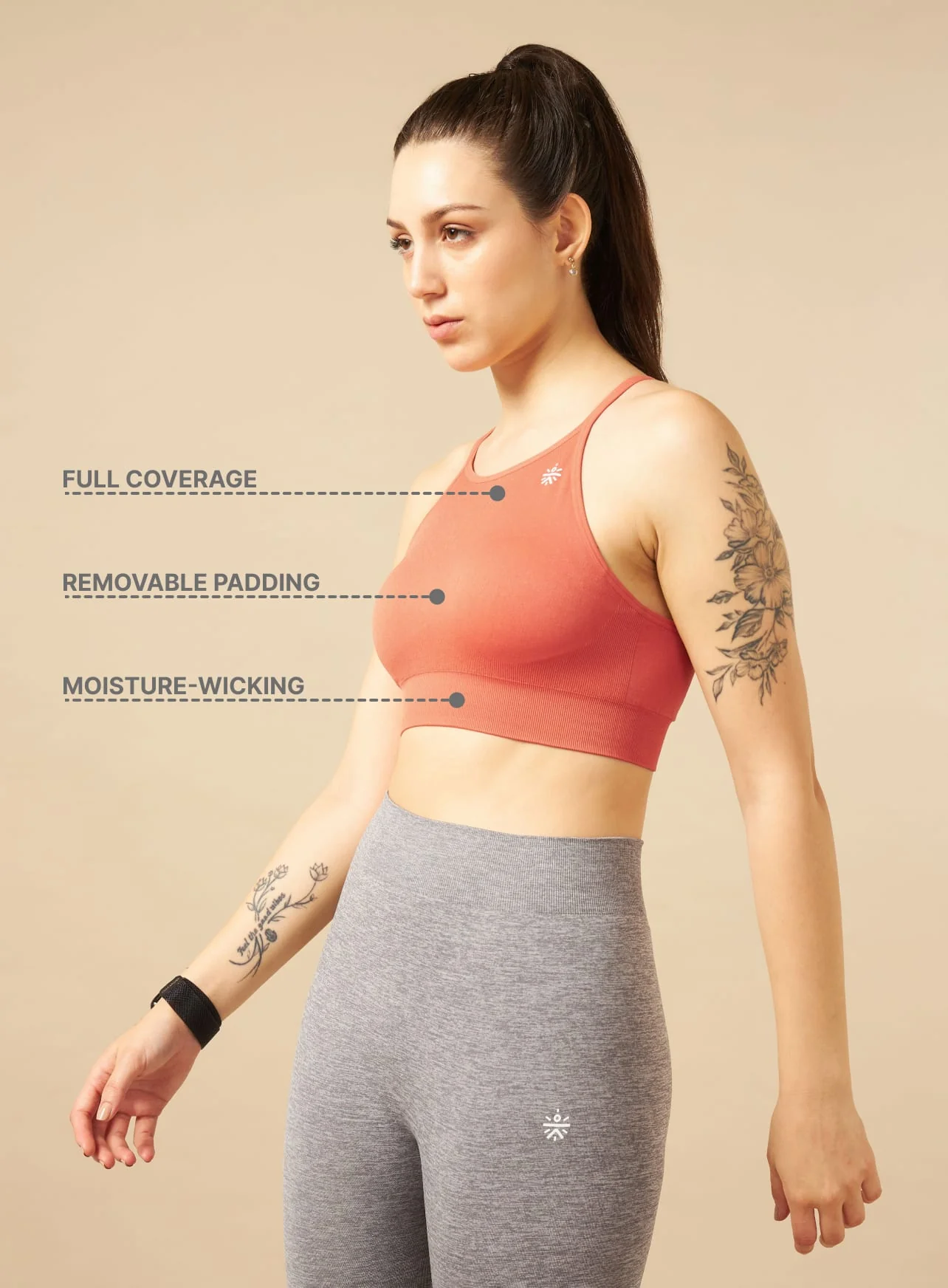 Rust Seamless Medium-Support High-Coverage Sports Bra - Image 5