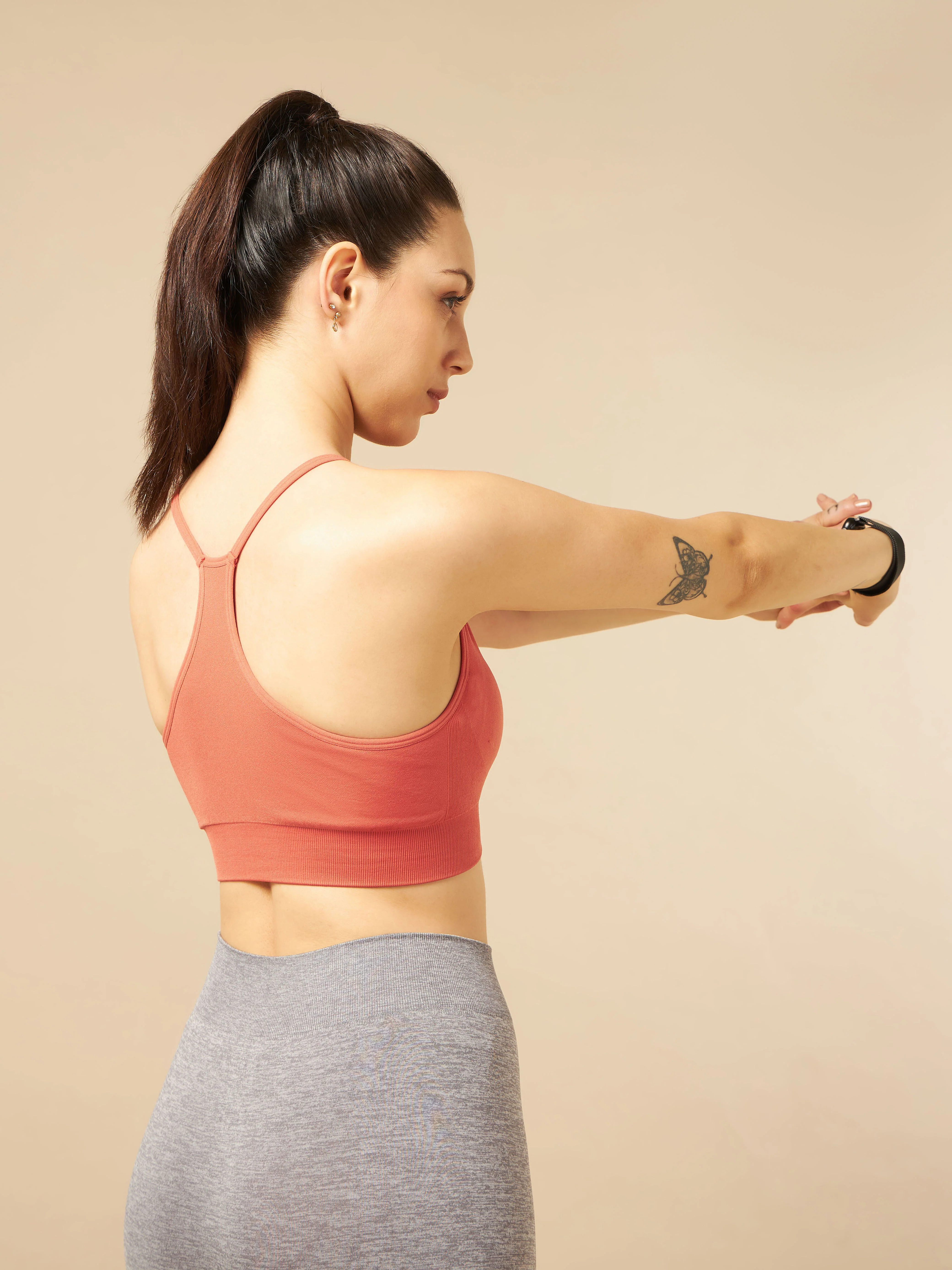 Rust Seamless Medium-Support High-Coverage Sports Bra - Image 6