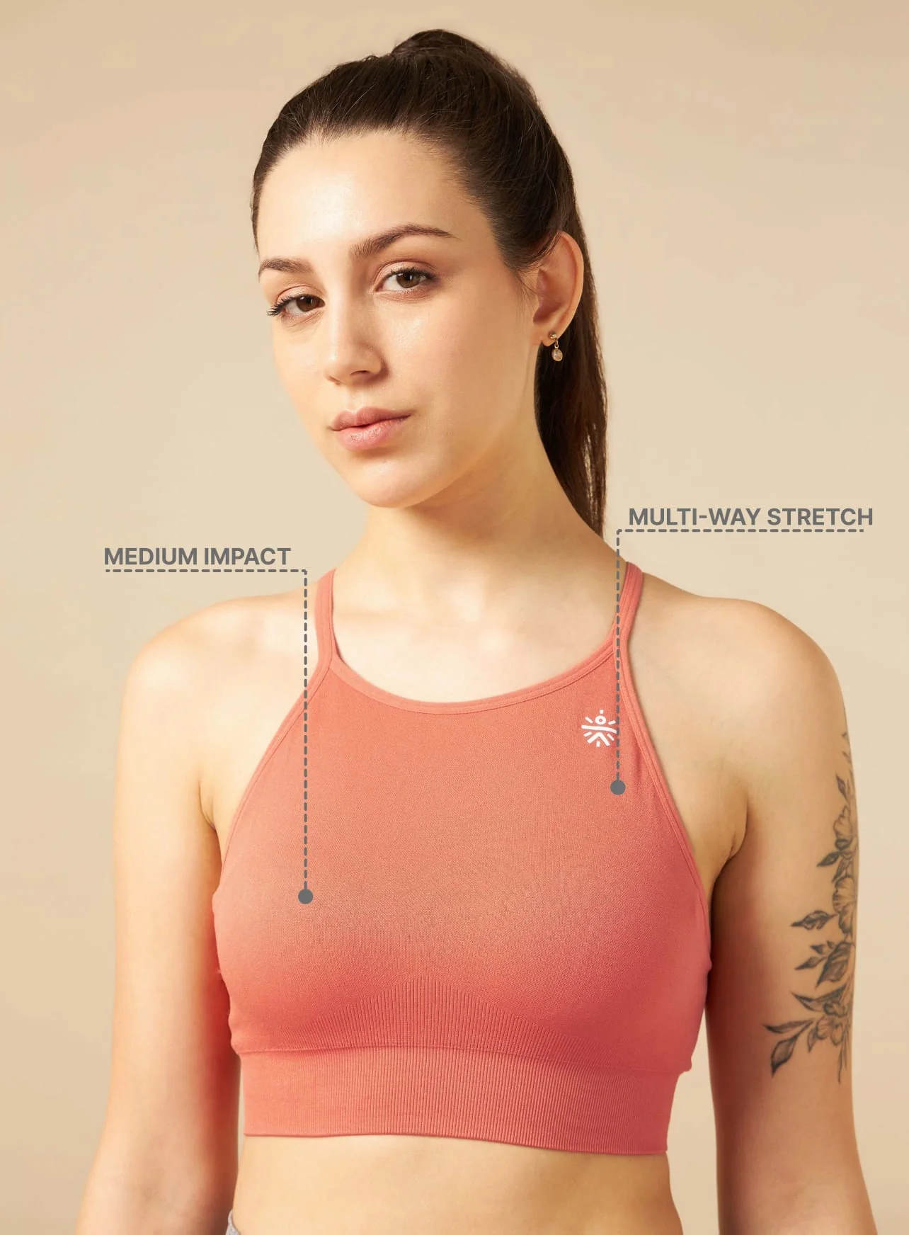 Rust Seamless Medium-Support High-Coverage Sports Bra - Image 7
