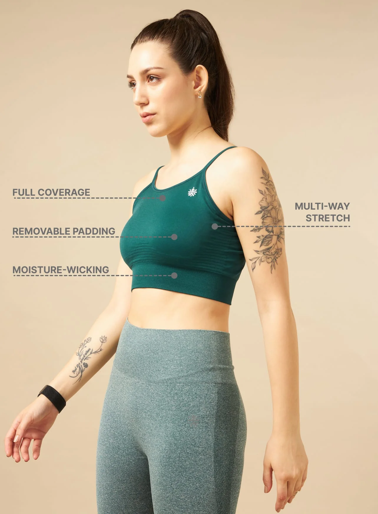 Sea Green Seamless Medium-Support Sports Bra - Image 5