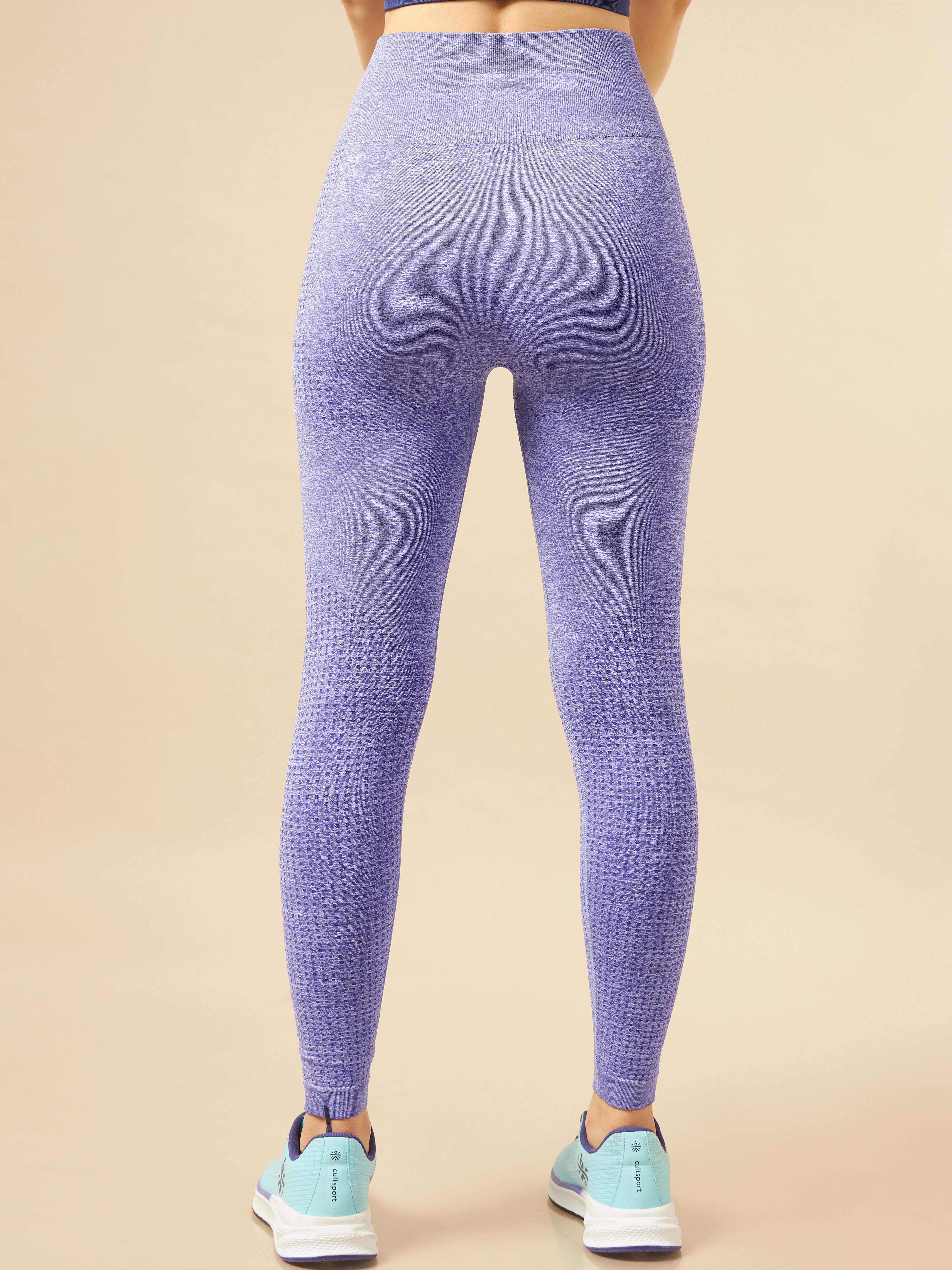 Dark Purple Seamless Contour Leggings - Image 3