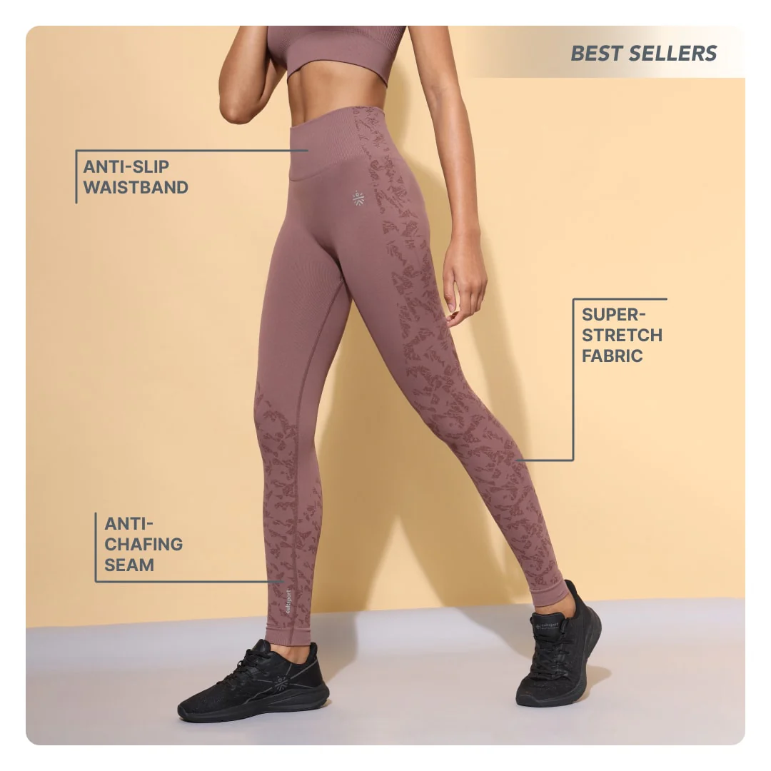 Brown Seamless Jacquard Tights - Image 5