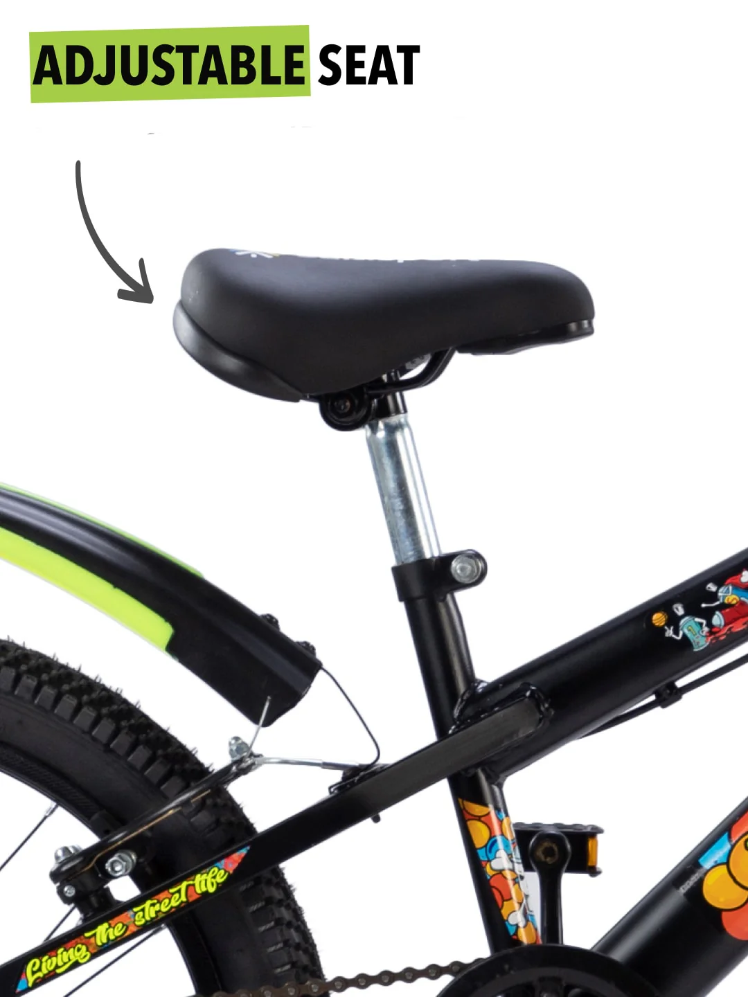 Skater 20T Steel Frame Kids Bike Black - Image 4