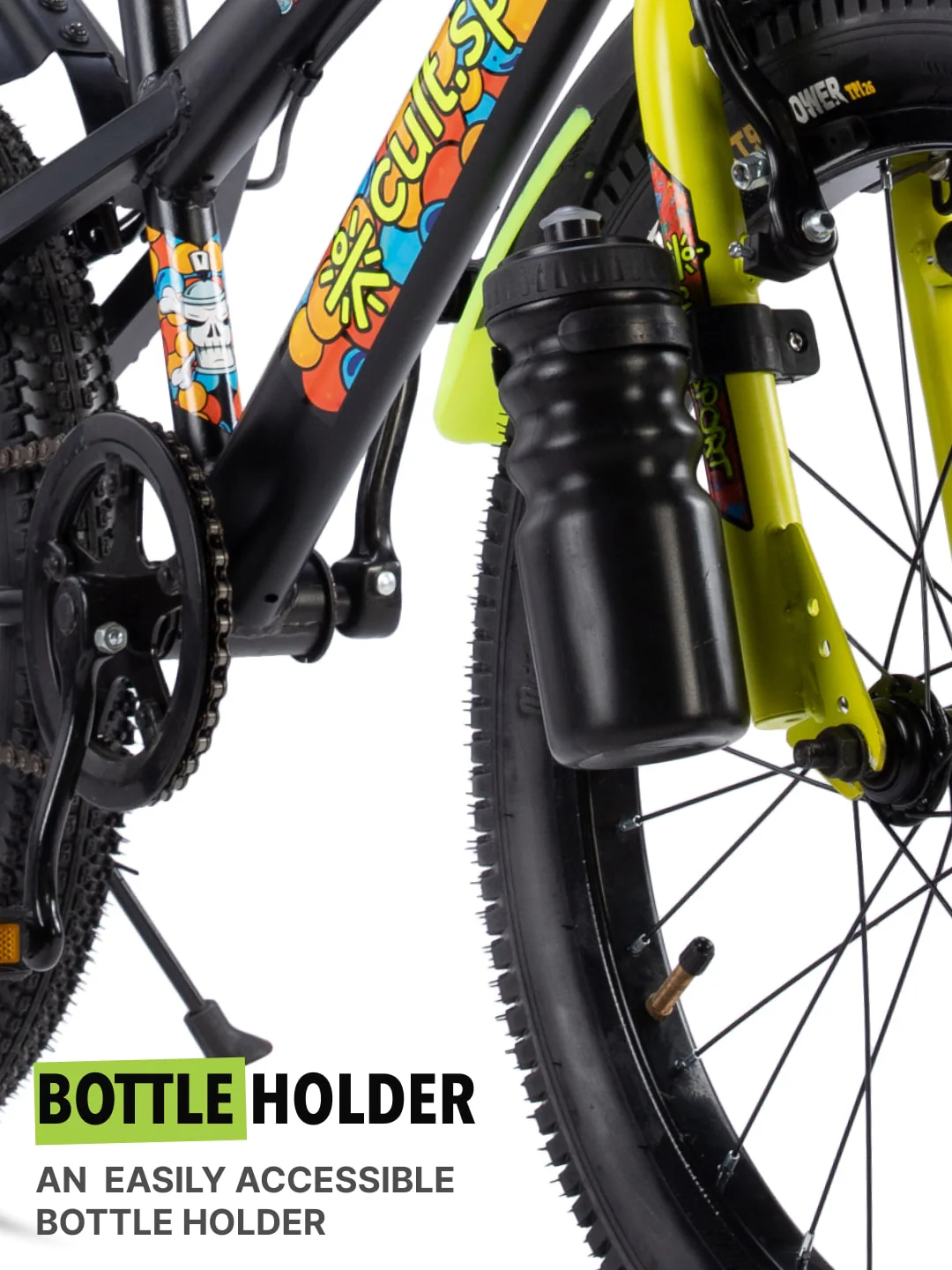 Skater 20T Steel Frame Kids Bike Black - Image 7