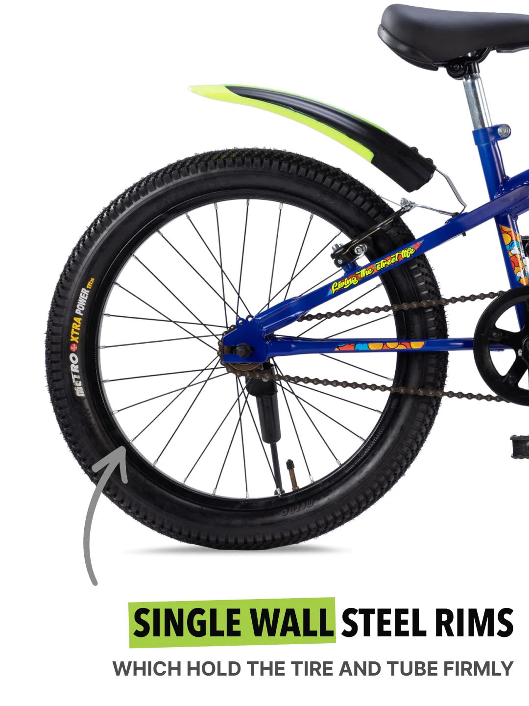 Skater 20T Steel Frame Kids Bike Blue - Image 6