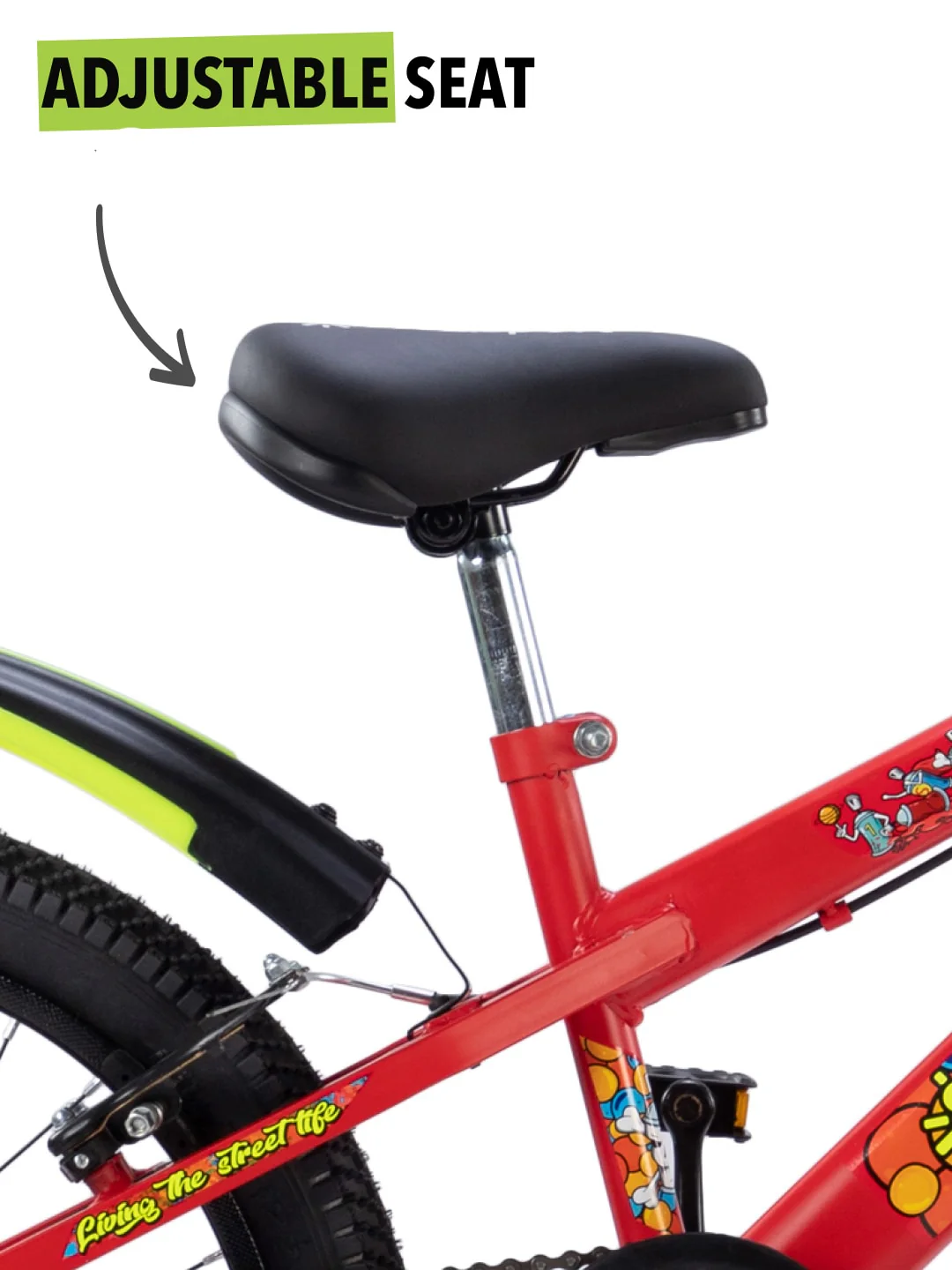 Skater 20T Steel Frame Kids Bike Red - Image 4