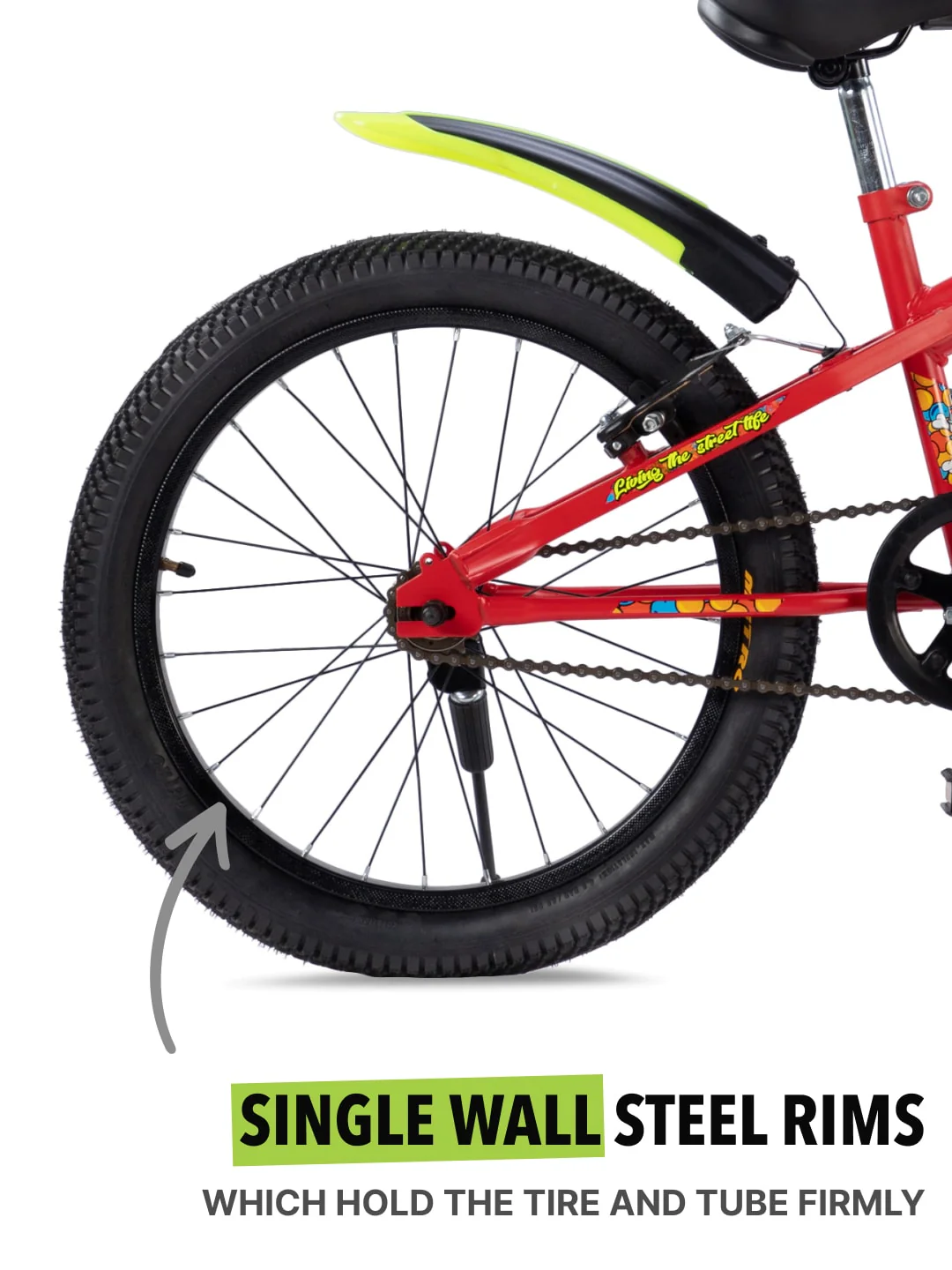Skater 20T Steel Frame Kids Bike Red - Image 6