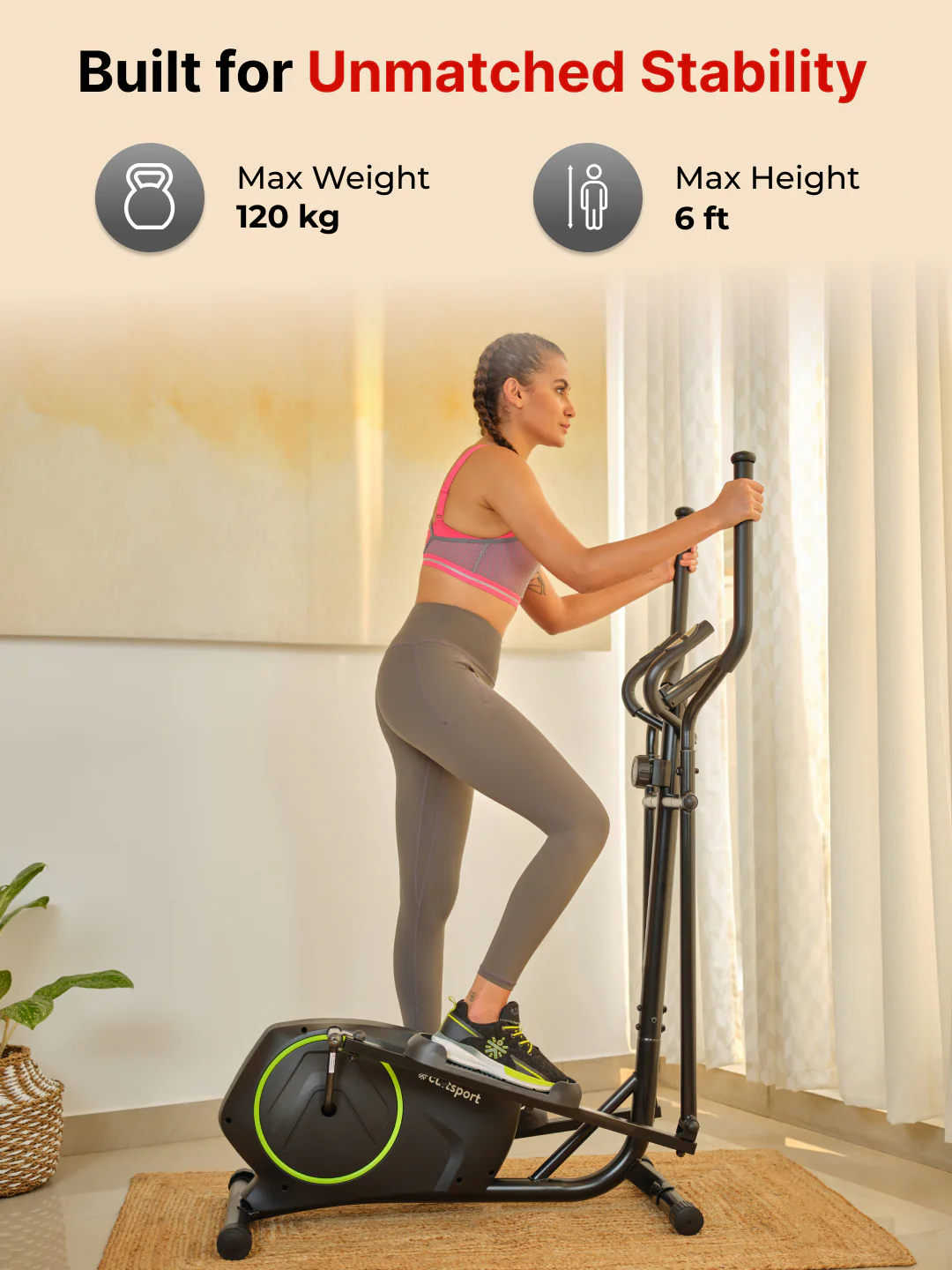 Smartcross B1 Elliptical Cross Trainer with 2kg Flywheel | Max Weight-120kg | 8 Level Magnetic Resistance (with 6 months extended warranty) - Image 2