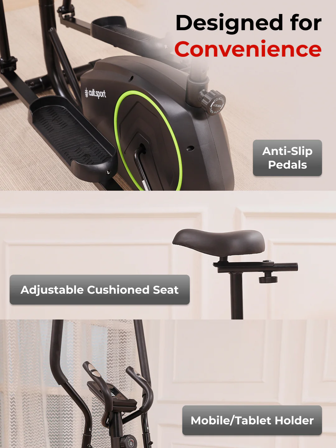 Smartcross Bern Elliptical Cross Trainer | 2kg Flywheel | Max Weight-120kg | 8 Level Magnetic Resistance (with 6 months extended warranty) - Image 7