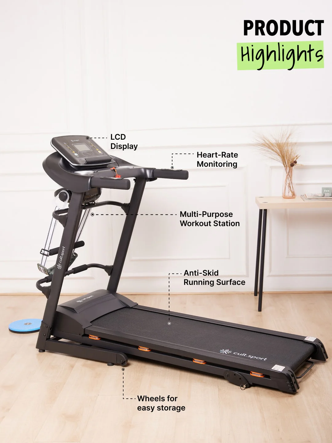 Smartrun Cairo 4 HP Peak Treadmill | 3-level Manual-Incline & Massager | Max Weight-110kg | Max Speed-14.8kmph (with 6 months extended warranty) - Image 4