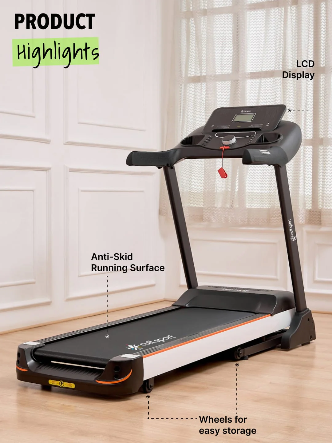 Smartrun Carson 5.5 HP Peak Treadmill | 15-level Auto-Incline | Max Weight-130kg | Max Speed-16kmph (with 6 Months Extended Warranty) - Image 4