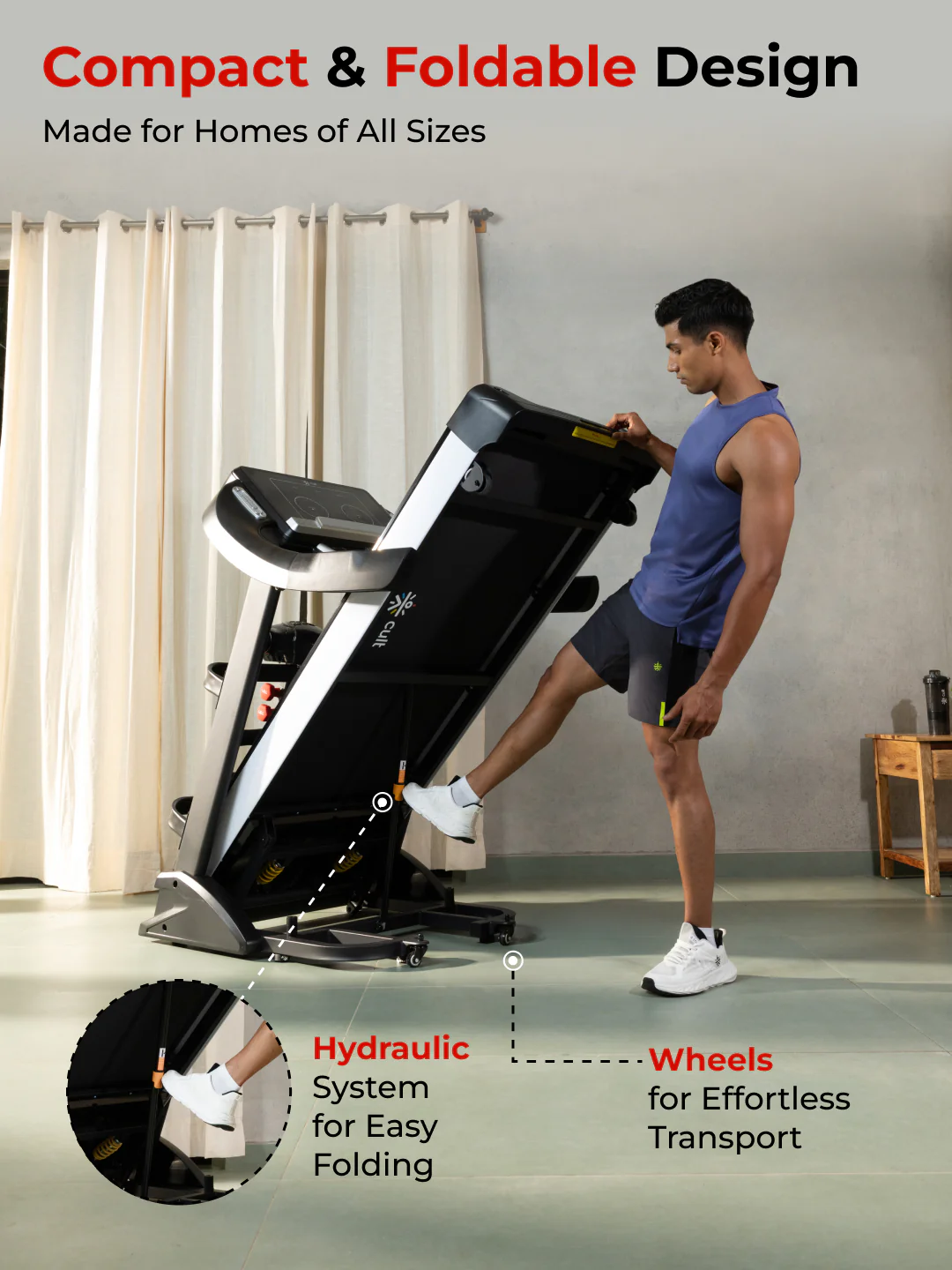 Smartrun Davie 7 HP Peak Treadmill | 15-level Auto-Incline & Massager | Max Weight-150kg | Max Speed-20kmph (with 6 Months Extended Warranty) - Image 8