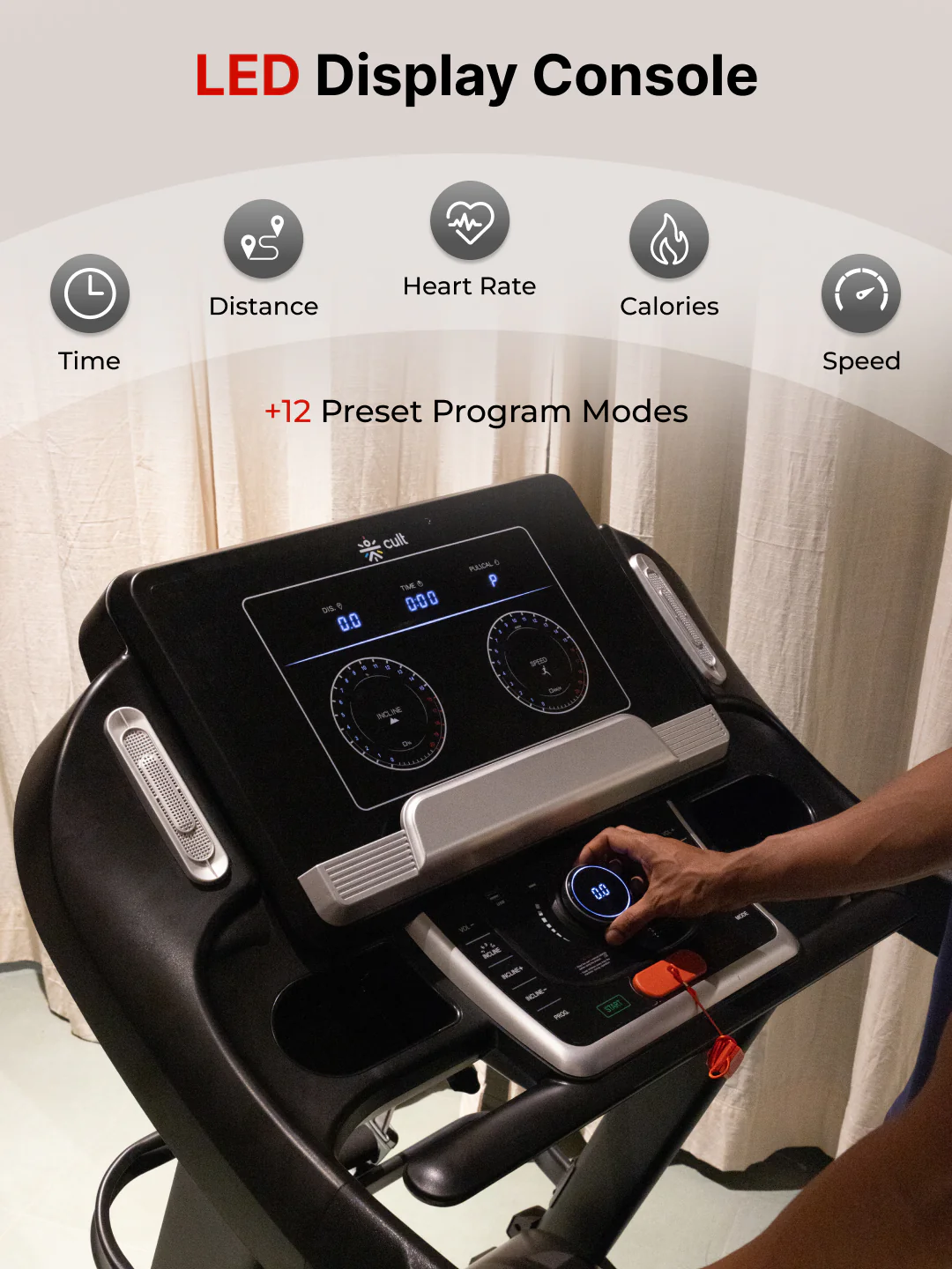 Smartrun Davie 7 HP Peak Treadmill | 15-level Auto-Incline & Massager | Max Weight-150kg | Max Speed-20kmph (with 6 Months Extended Warranty) - Image 9
