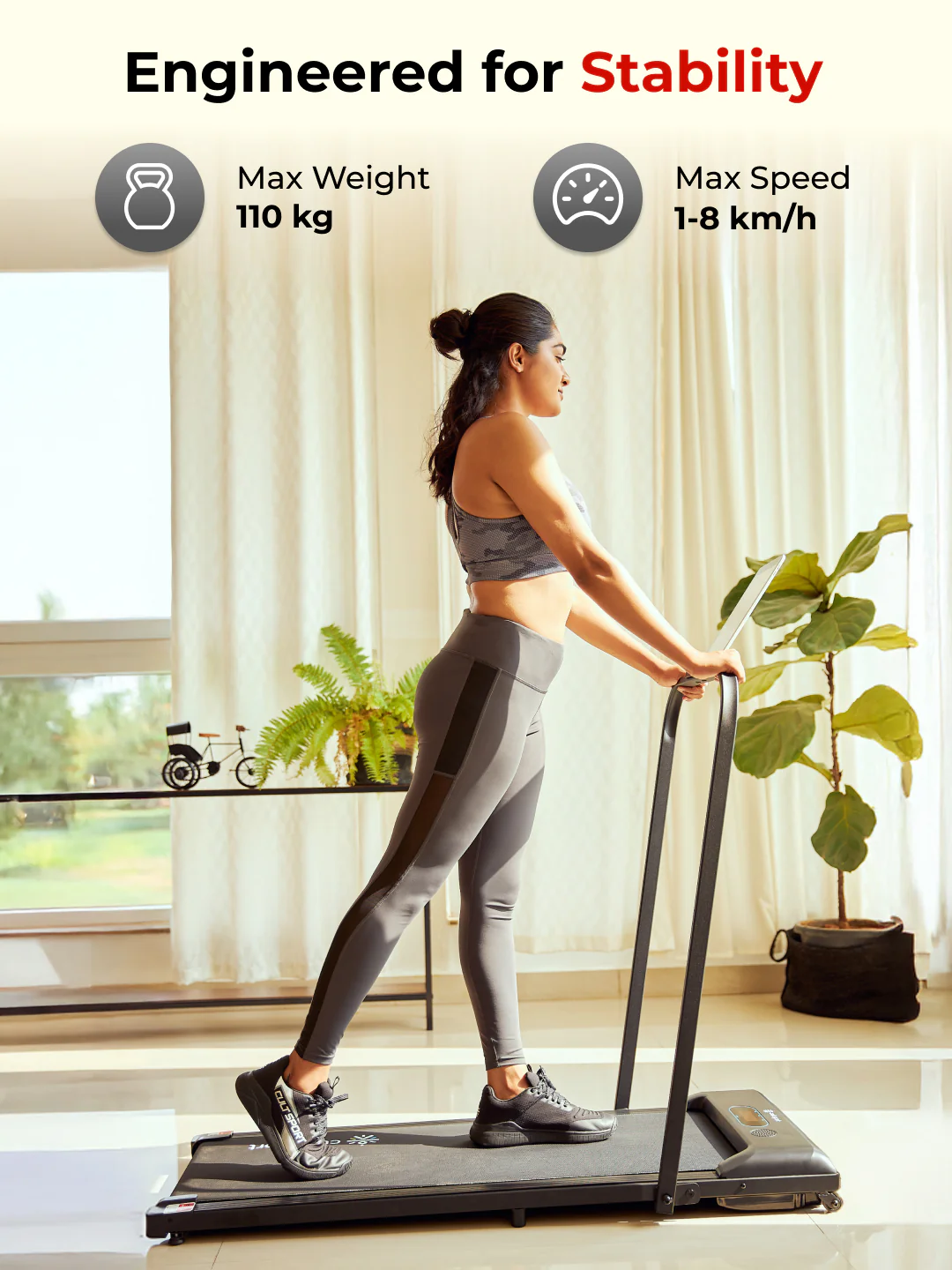 Smartrun Baytown 2HP Peak Walking pad | Max Speed-8kmph | Max Weight-110kg | Walking Pad for Home Use (with 6 months extended warranty) - Image 5