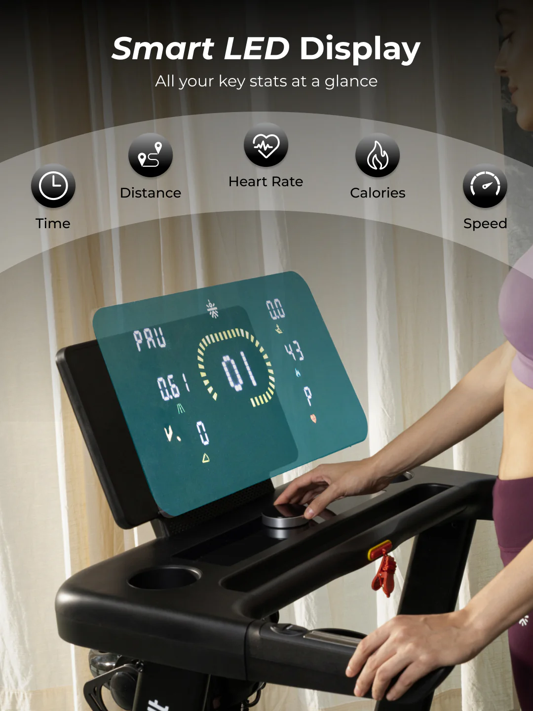 Cult SmartStrideActive BLDC Motor (5HP Peak) Treadmill with Massager | Max Weight: 130kg | 15 Level Auto Incline (with 6 Months extended warranty) - Image 6