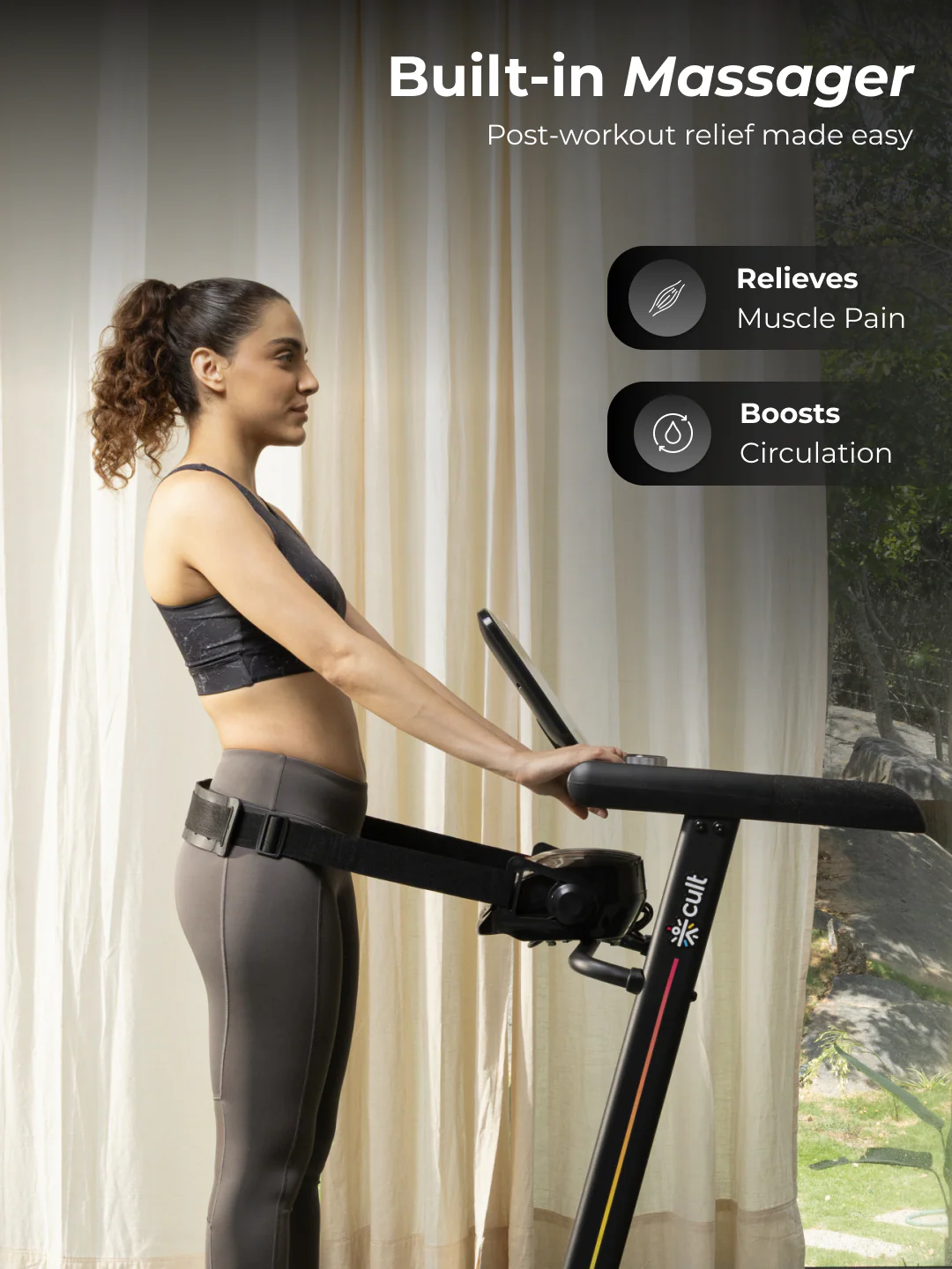 Cult SmartStrideCorePlus BLDC Motor (4HP Peak) Treadmill with Massager | Max Weight: 120kg | 15 Level Auto Incline (with 6 months extended warranty) - Image 7