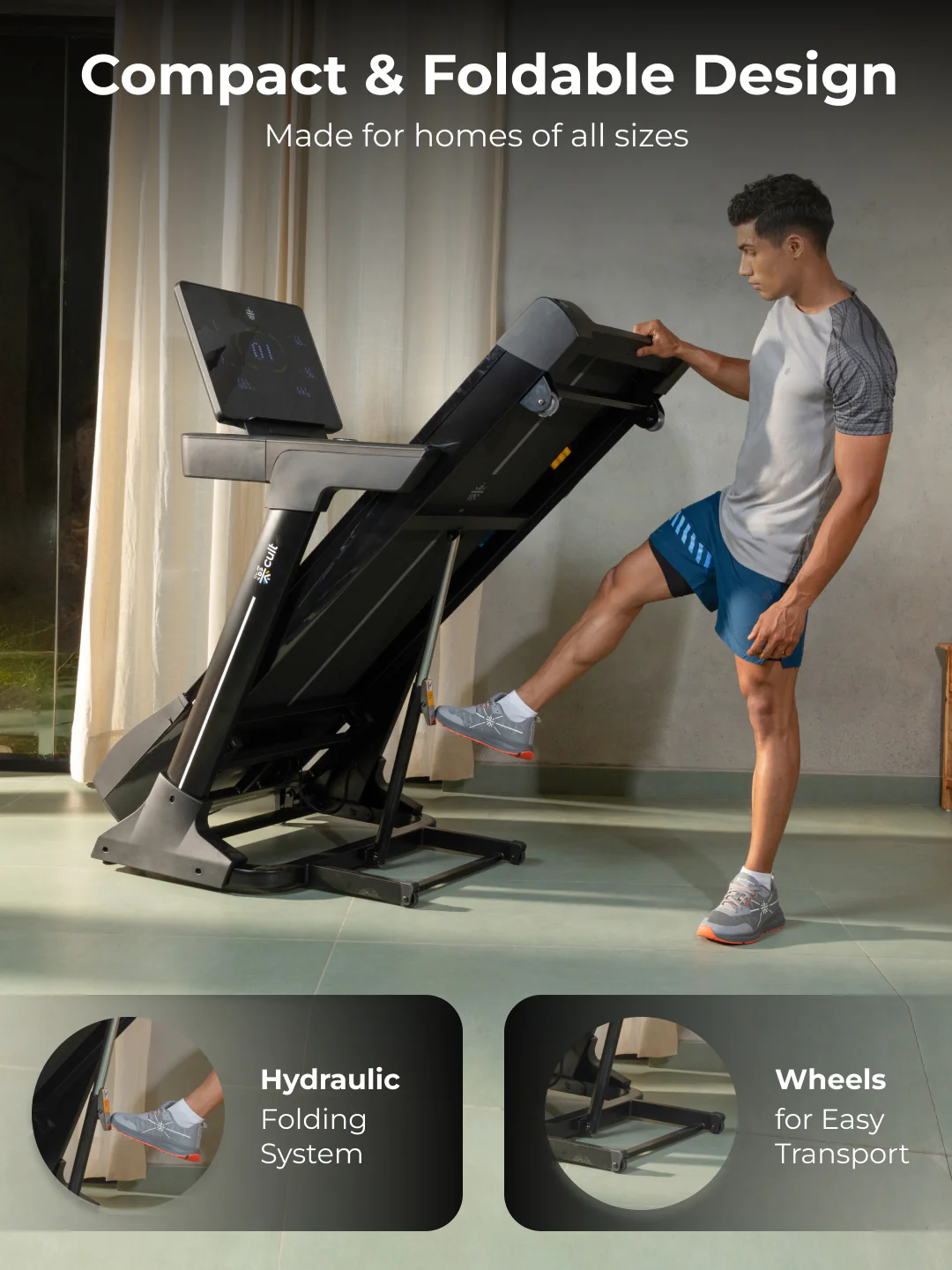 Cult SmartStrideElite Brushless BLDC-AC Motor (8HP Peak) Treadmill | Max Weight: 150kg | 20 Level Auto Incline (with 6 months extended warranty) - Image 7