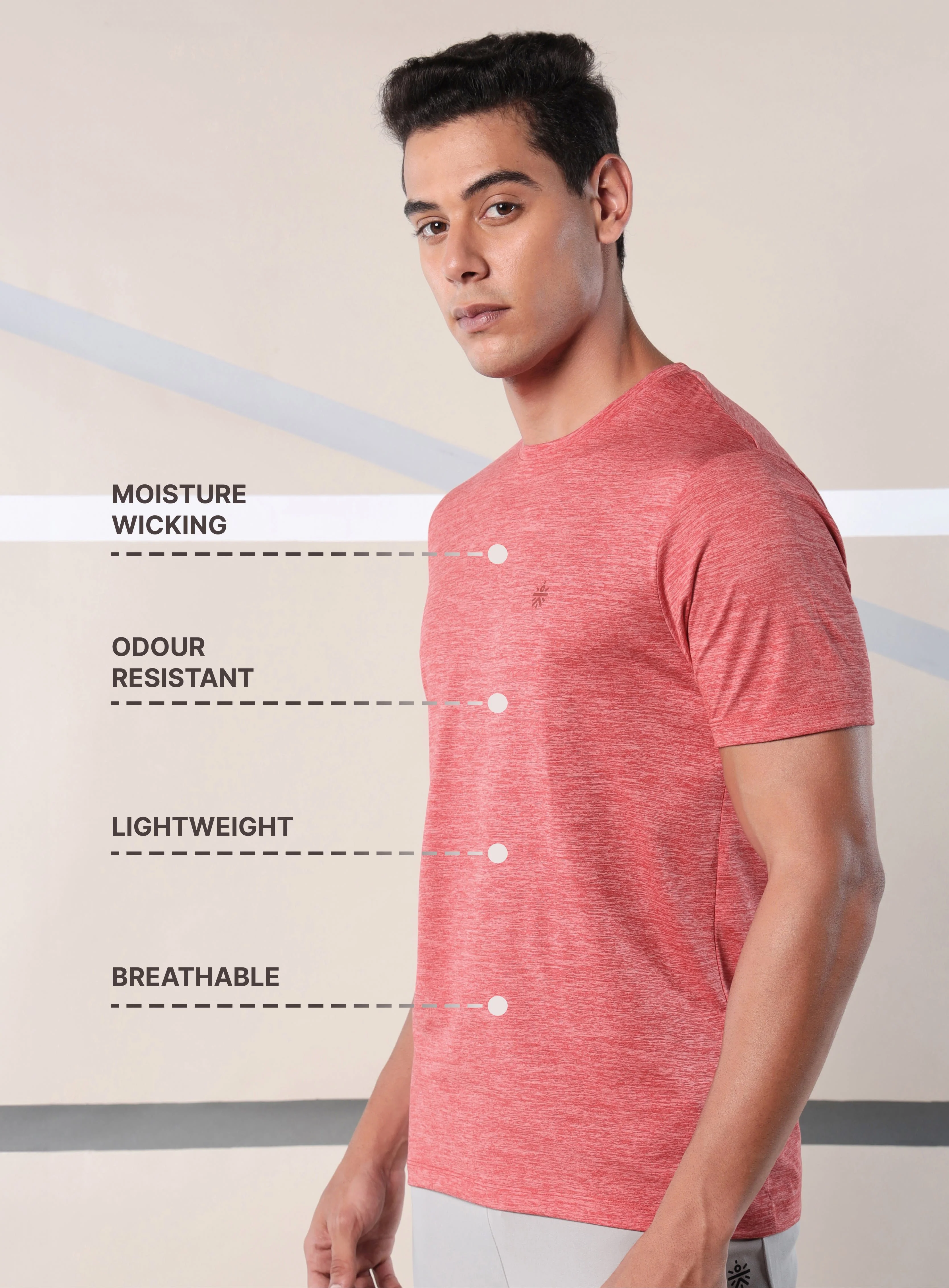 Men's Train All Day Red Comfortech T-shirt - Image 5