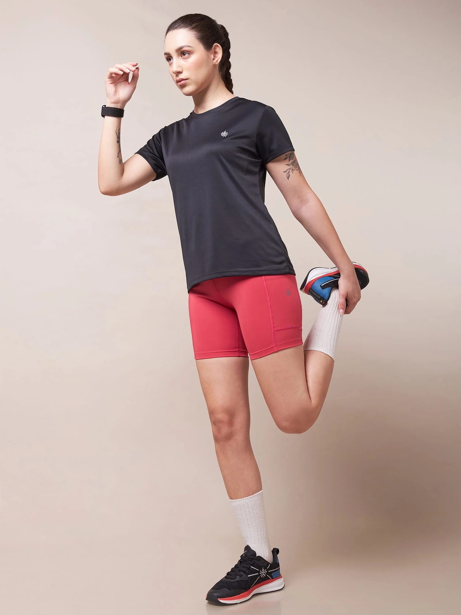 Solid Active T-shirt with Logo - Image 3