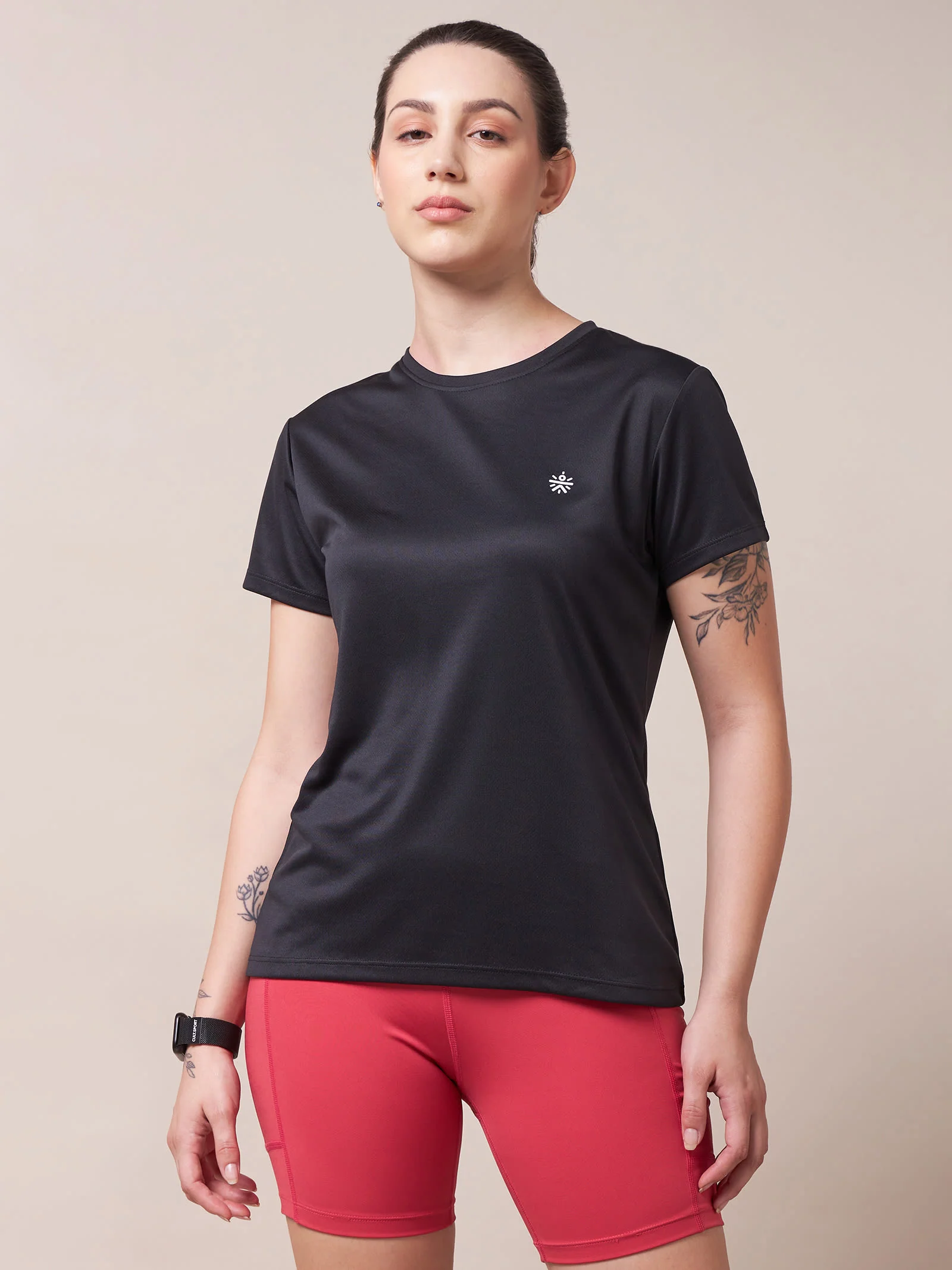 Solid Active T-shirt with Logo - Image 4