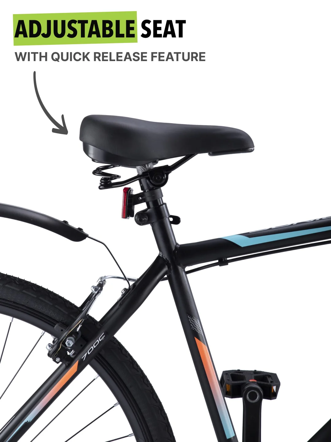 Sonic700CBlack Steel Single Speed 700C City Bike - Image 4