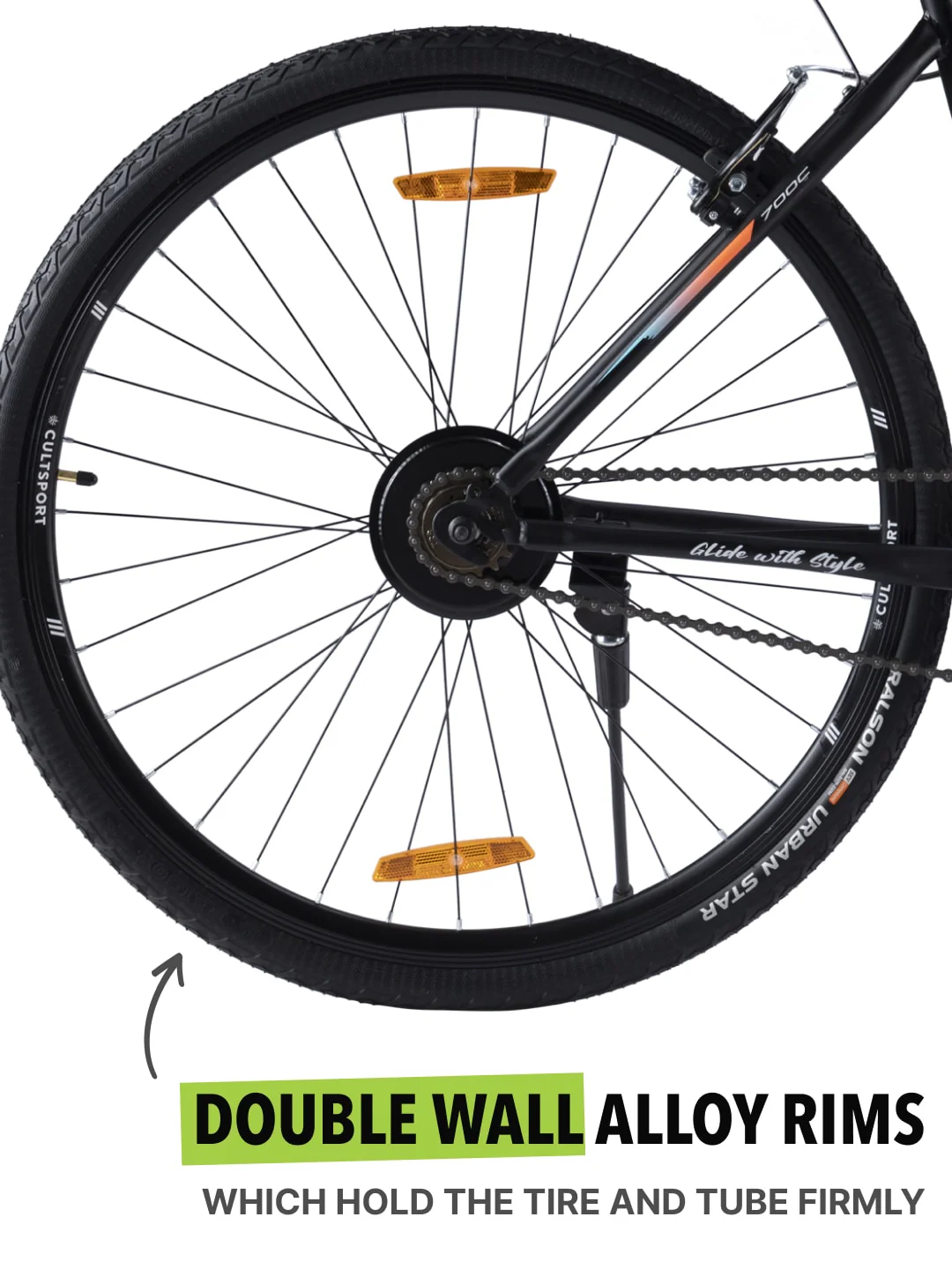 Sonic700CBlack Steel Single Speed 700C City Bike - Image 6