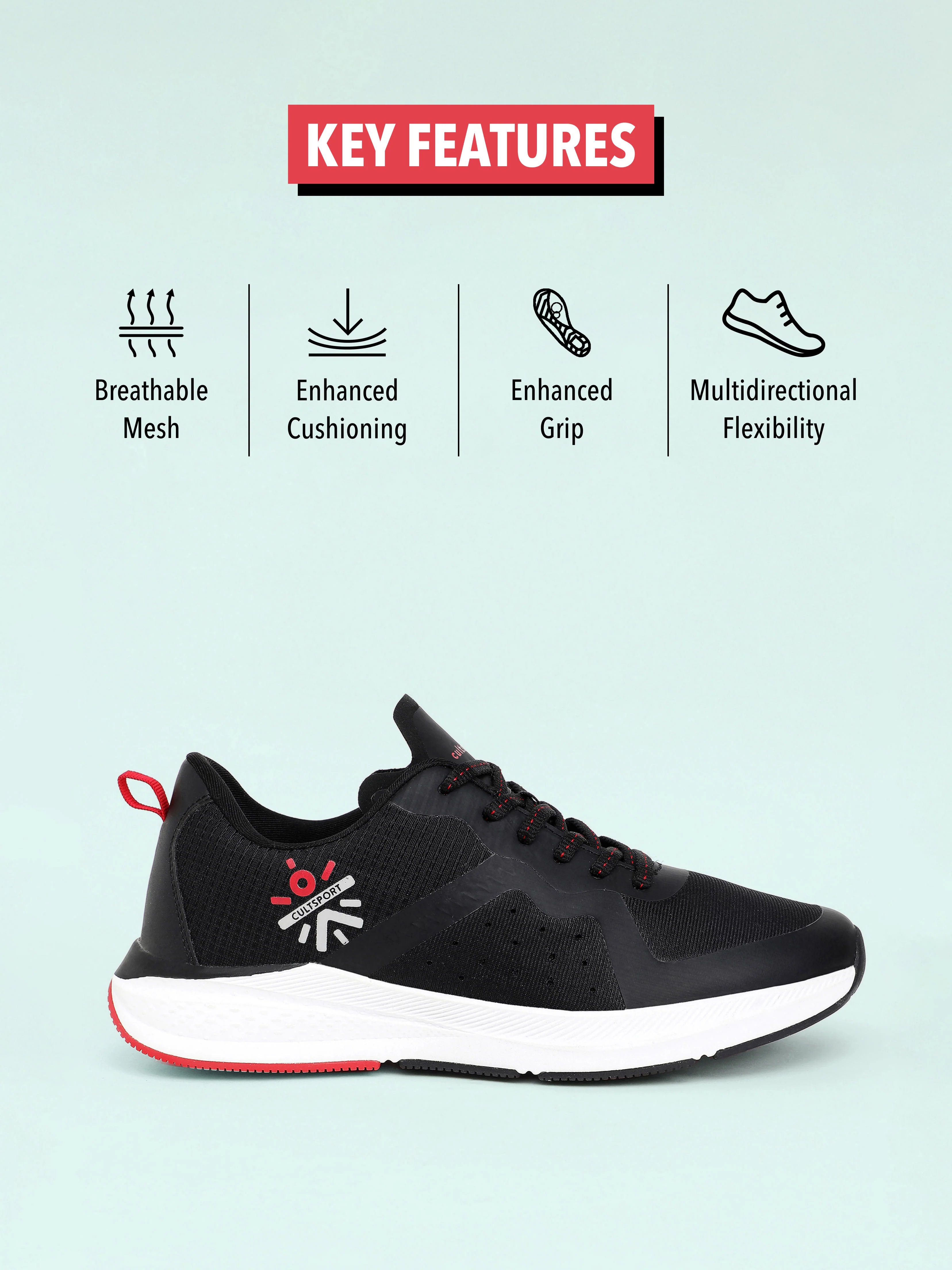 cult Speedster Men Running Shoes - Black - Image 4