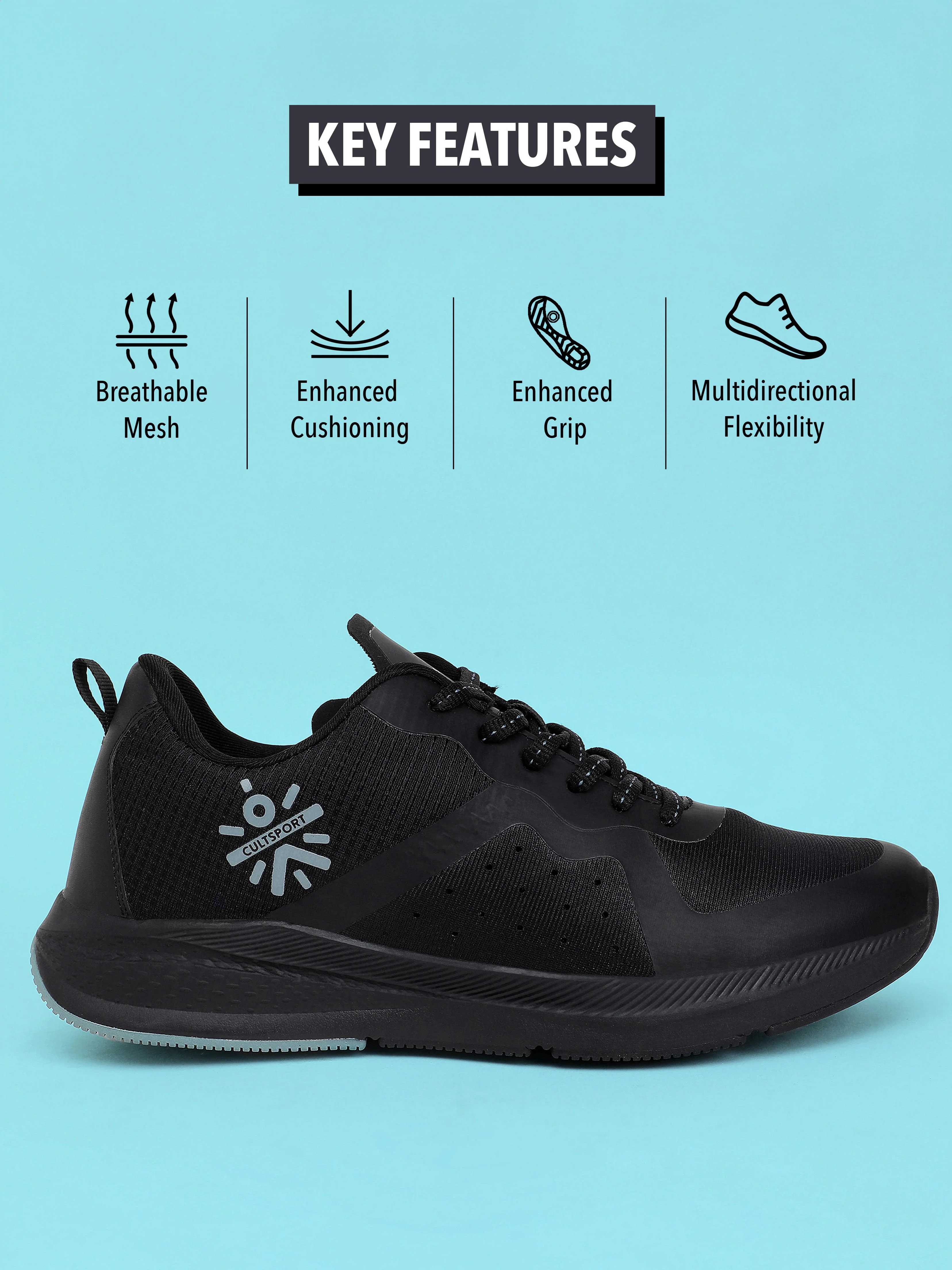 cult Speedster Women Running Shoes - Black - Image 3