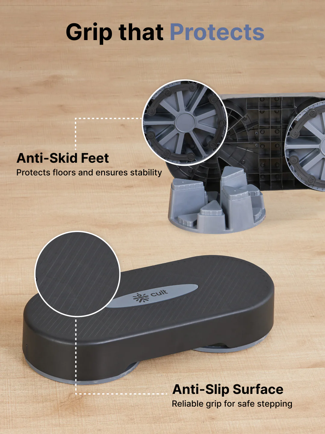 Stepper with Height Adjustment, Anti-Skid Rubber Pads & Slip-Resistant Platform - Image 4