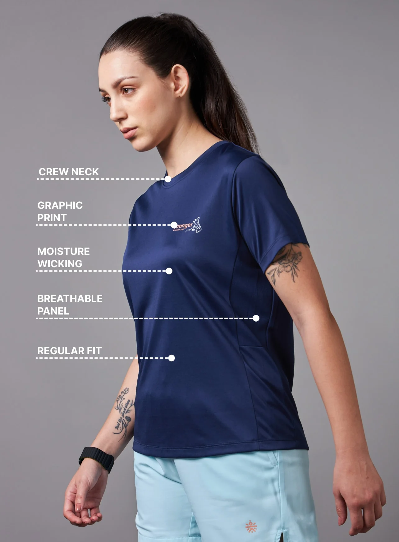 Stronger With Every Step Running T-shirt - Image 5