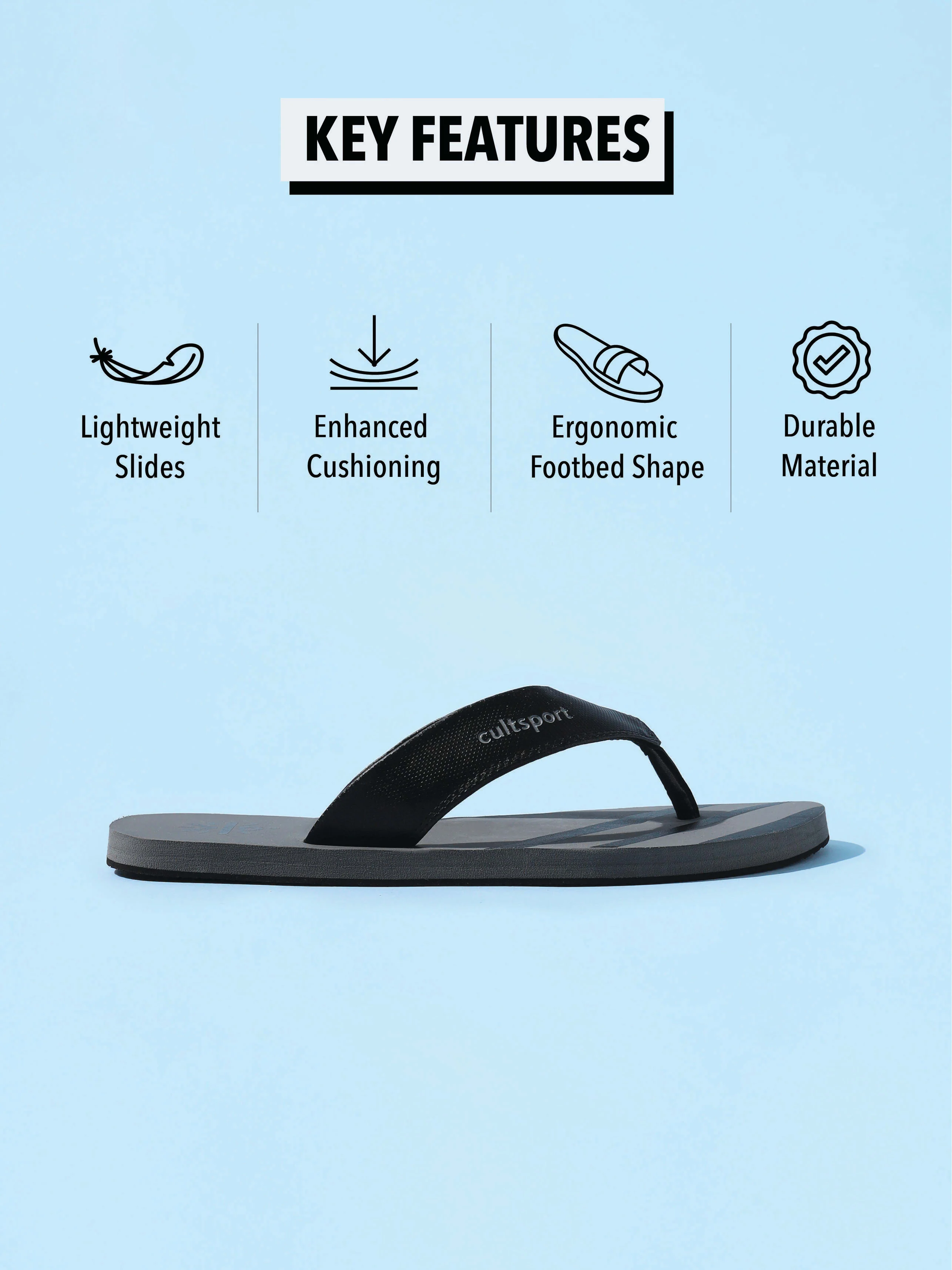 cult Wave Sweat Absorbing EVA Flip Flops - Image 3