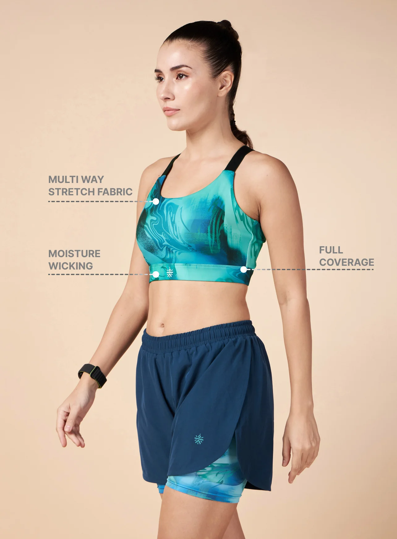 Teal High Impact Training Bra - Image 4