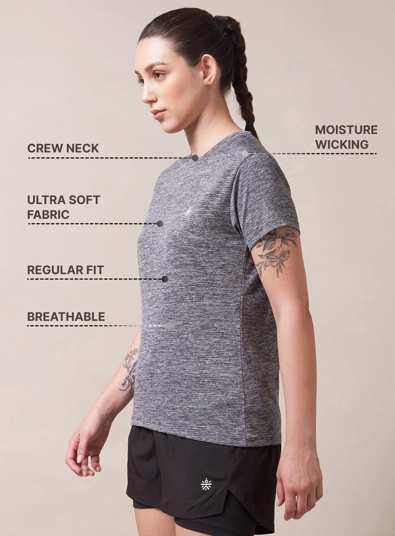 Textured Active T-shirt with Logo - Image 5
