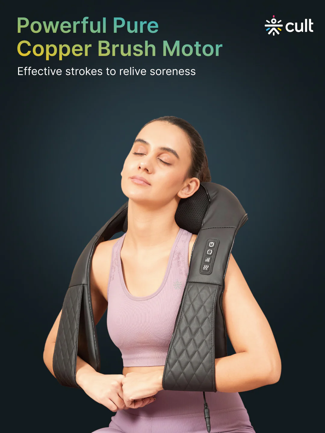 Cult Therma Relax Deep Heal Shiatsu Massager with Infrared Heat Therapy, Kneading Massage for Shoulder, Neck, Back, and Muscle Pain Relief - Image 6