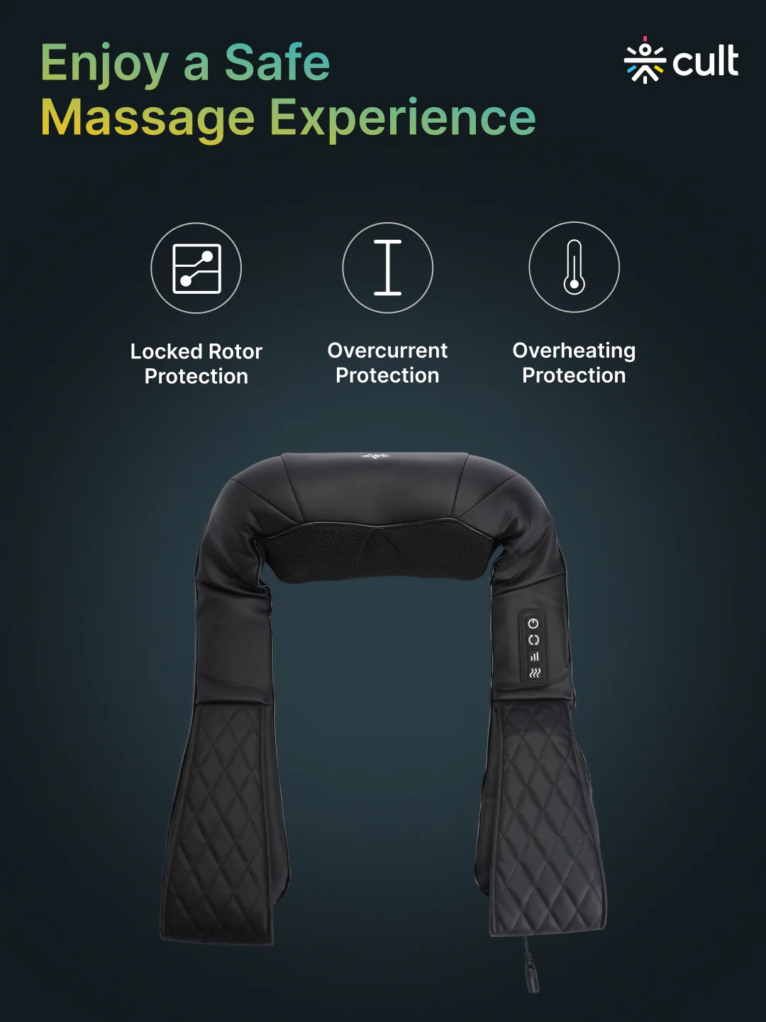 Cult Therma Relax Deep Heal Shiatsu Massager with Infrared Heat Therapy, Kneading Massage for Shoulder, Neck, Back, and Muscle Pain Relief - Image 7