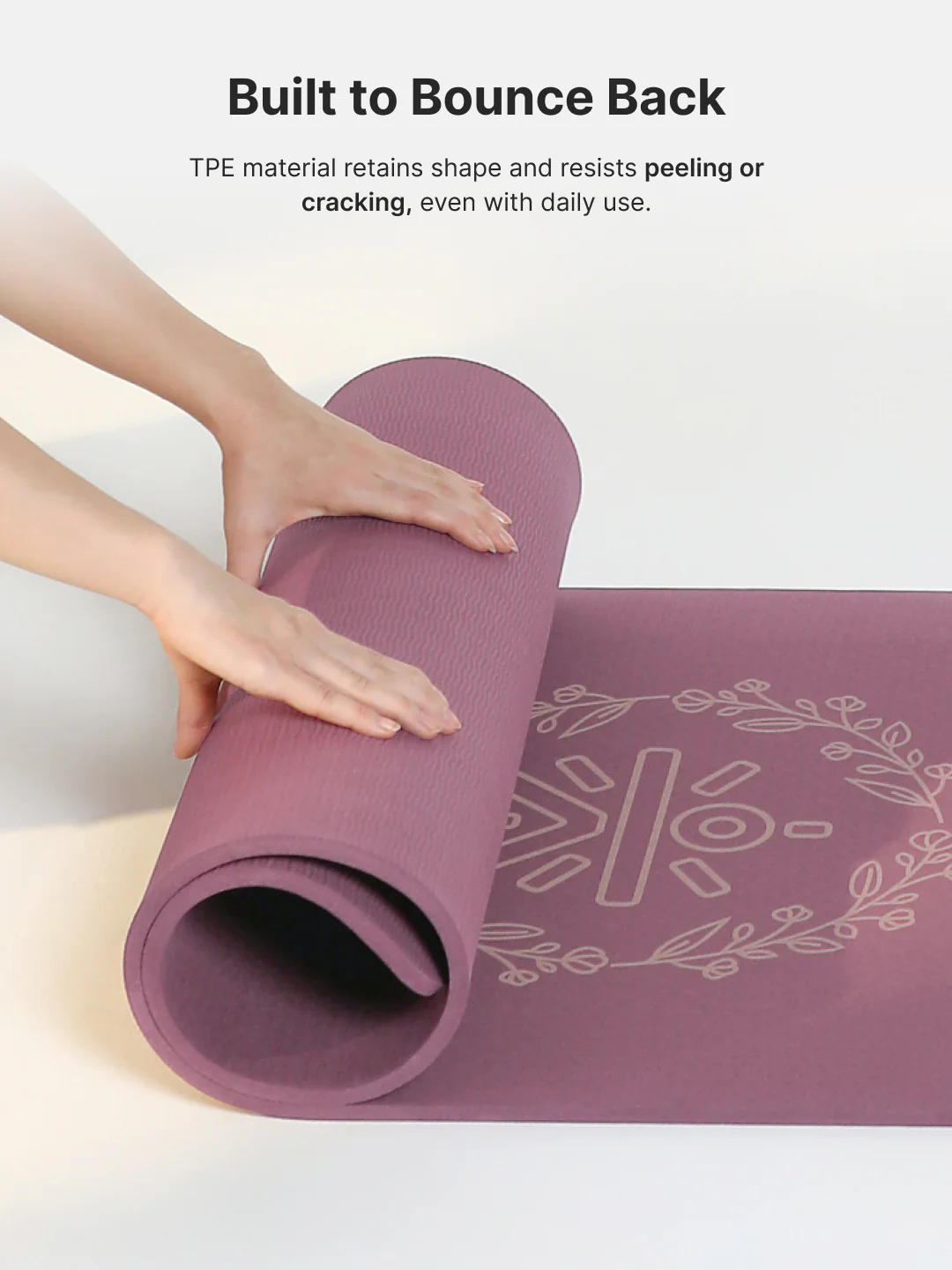 CULT TPE Yoga Mat 10mm Extra Thick with Carry Strap and Bag   Non-Toxic, Latex-Free, Anti-Slip, Tear-Resistant & Lightweight   Superior Cushioning for Joint Support, Ideal for Yoga, Pilates, Meditation & Home Workouts - Maroon - Image 8