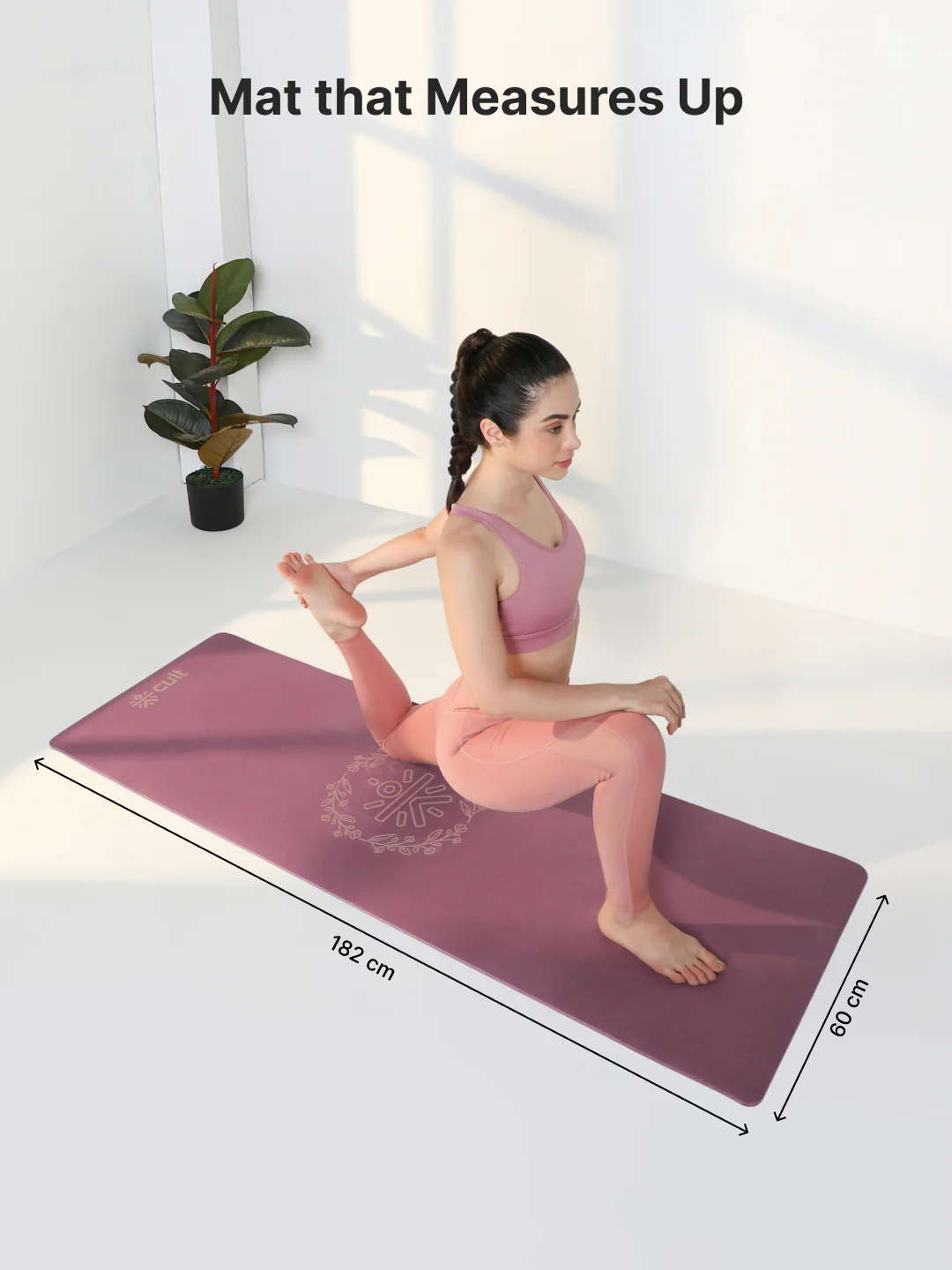 CULT TPE Yoga Mat 10mm Extra Thick with Carry Strap and Bag   Non-Toxic, Latex-Free, Anti-Slip, Tear-Resistant & Lightweight   Superior Cushioning for Joint Support, Ideal for Yoga, Pilates, Meditation & Home Workouts - Maroon - Image 9