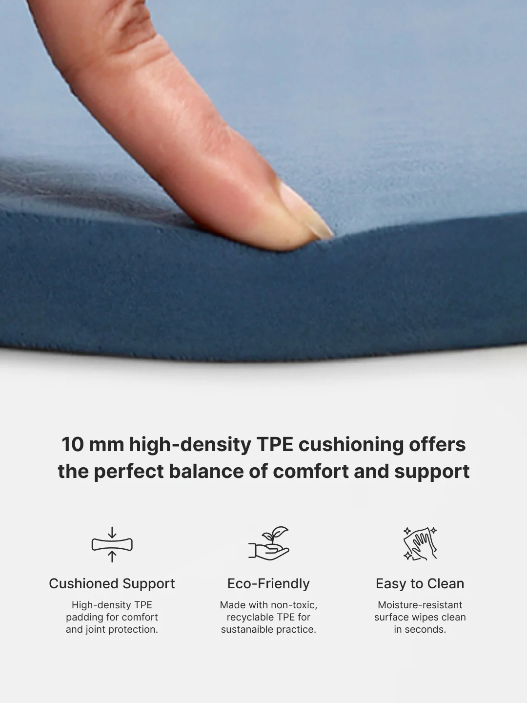 CULT TPE Yoga Mat 10mm Extra Thick with Carry Strap and Bag   Non-Toxic, Latex-Free, Anti-Slip, Tear-Resistant & Lightweight   Superior Cushioning for Joint Support, Meditation & Home Workouts- Teal - Image 6