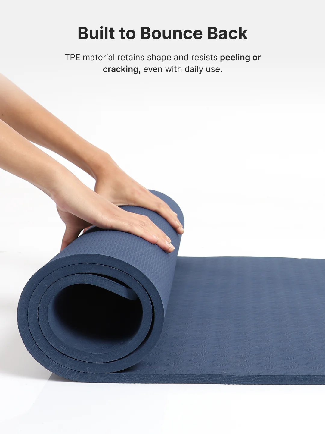 CULT TPE Yoga Mat 10mm Extra Thick with Carry Strap and Bag  Non-Toxic, Latex-Free, Anti-Slip, Tear-Resistant & Lightweight   Superior Cushioning for Joint Support, Meditation & Home Workouts- Navy - Image 8