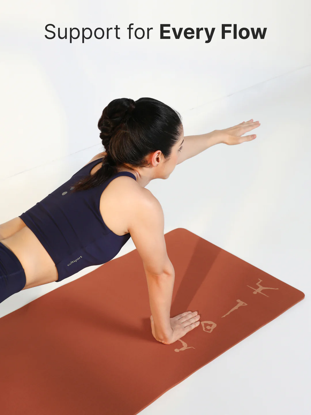 Cult TPE Yoga Mat, Non-Toxic Latex-Free, Anti-Slip, Extra-Thick Cushioning, Tear-Resistant, Travel Strap 6mm (Brown) - Image 3