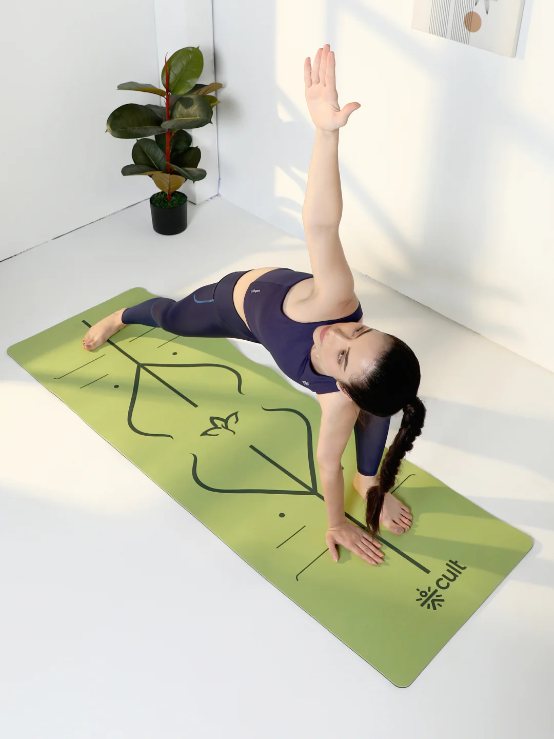 Cult TPE Yoga Mat, Non-Toxic Latex-Free, Anti-Slip, Extra-Thick Cushioning, Tear-Resistant, Travel Strap 6mm (Seismic Green) - Image 2