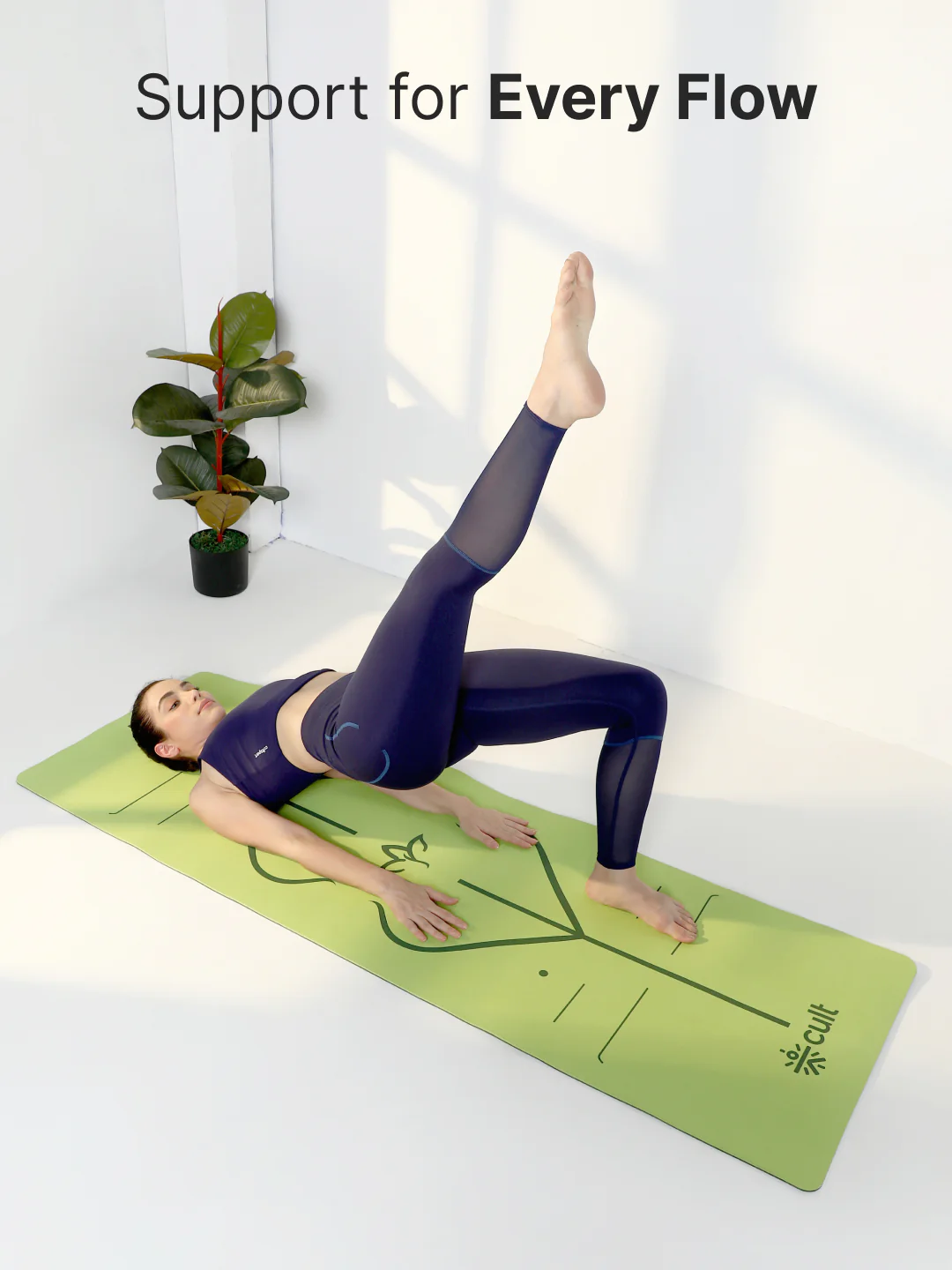Cult TPE Yoga Mat, Non-Toxic Latex-Free, Anti-Slip, Extra-Thick Cushioning, Tear-Resistant, Travel Strap 6mm (Seismic Green) - Image 3