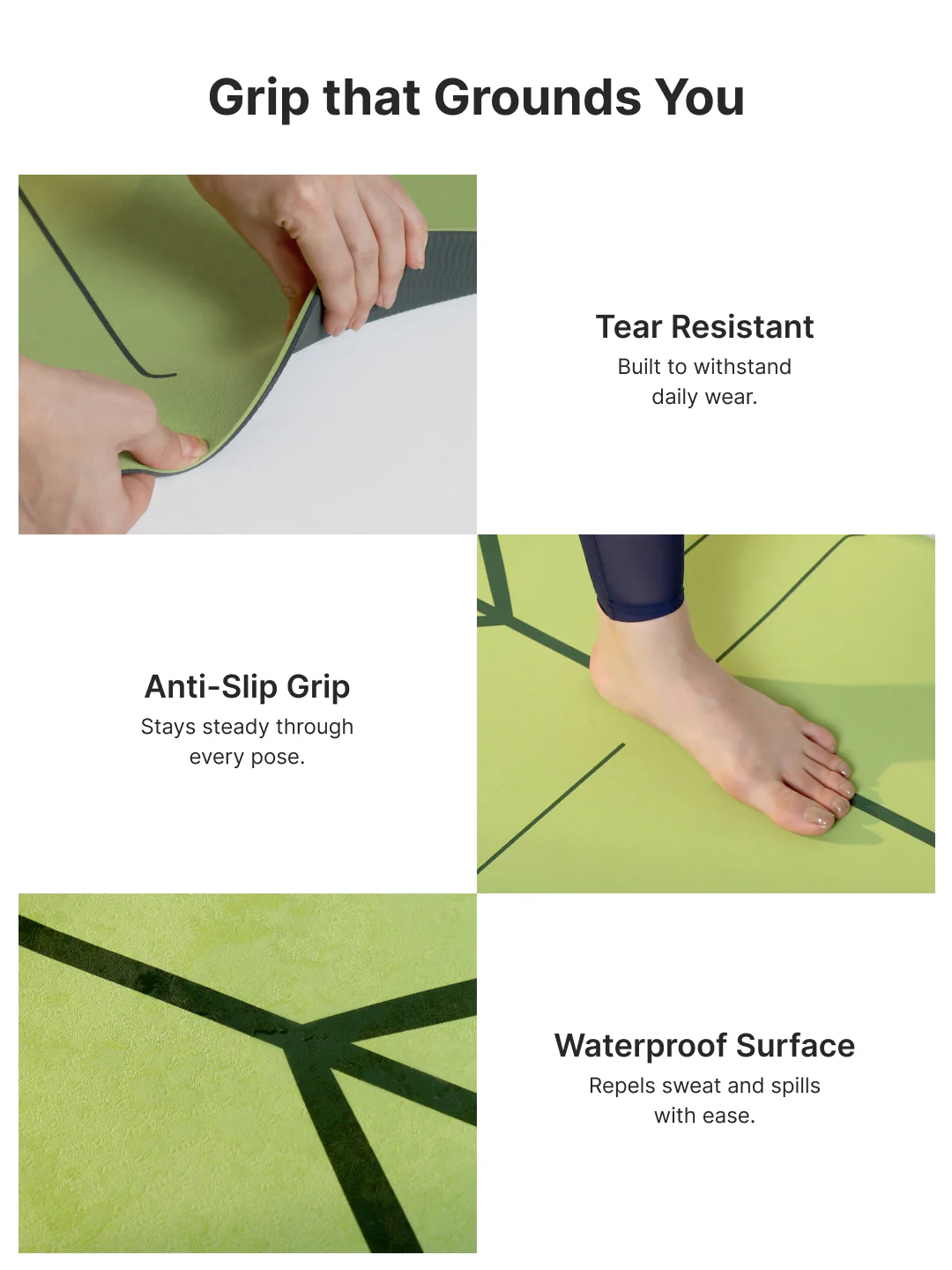 Cult TPE Yoga Mat, Non-Toxic Latex-Free, Anti-Slip, Extra-Thick Cushioning, Tear-Resistant, Travel Strap 6mm (Seismic Green) - Image 5