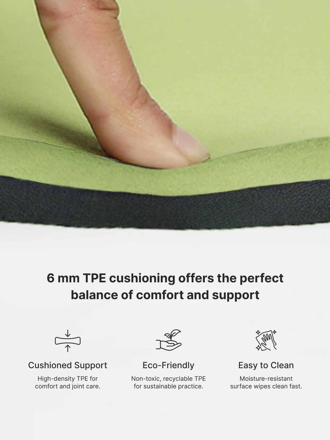 Cult TPE Yoga Mat, Non-Toxic Latex-Free, Anti-Slip, Extra-Thick Cushioning, Tear-Resistant, Travel Strap 6mm (Seismic Green) - Image 6